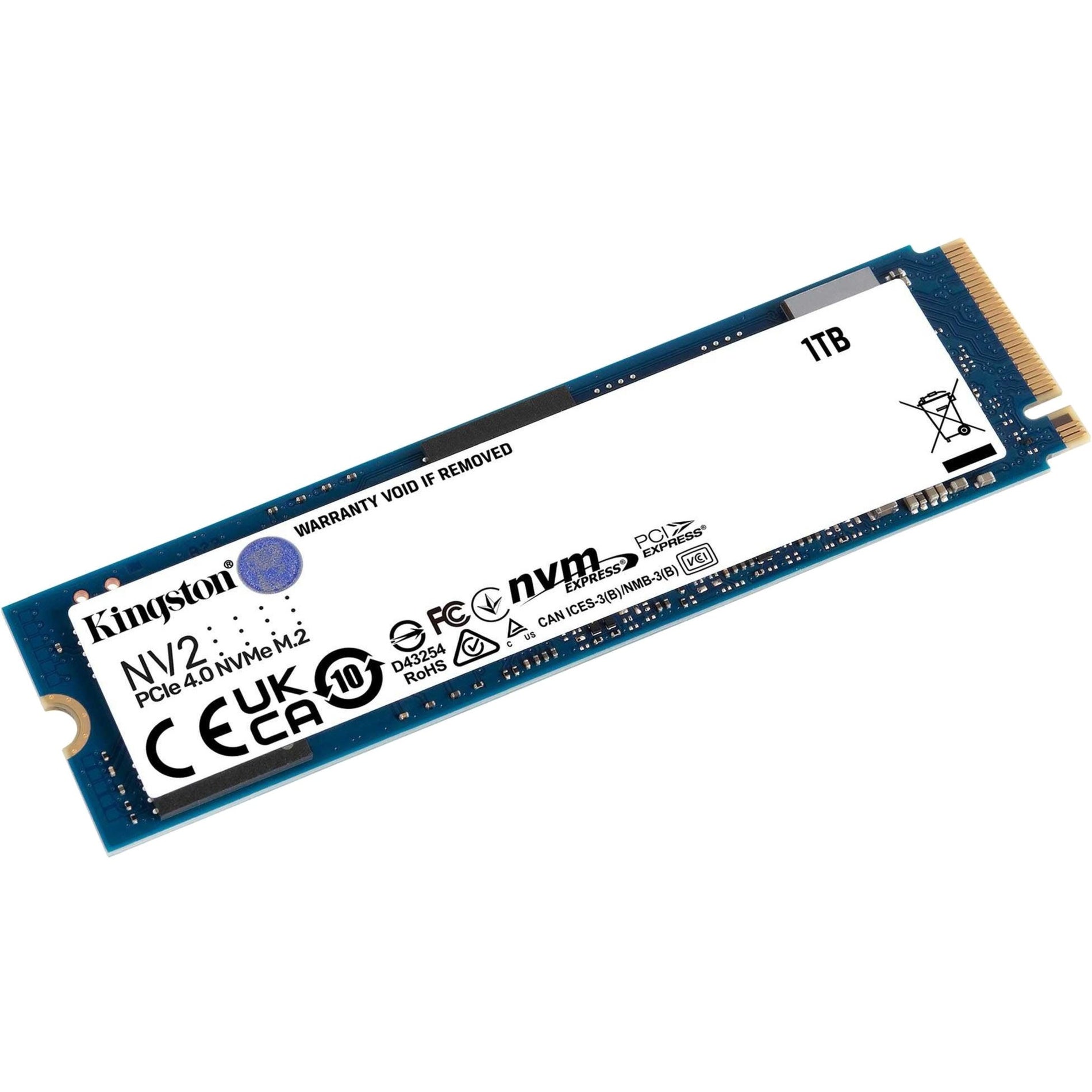 Kingston SNV2S/1000G NV2 PCIe 4.0 NVMe SSD, 1TB M.2 2280 Internal Solid State Drive, Up to 3500 MB/s