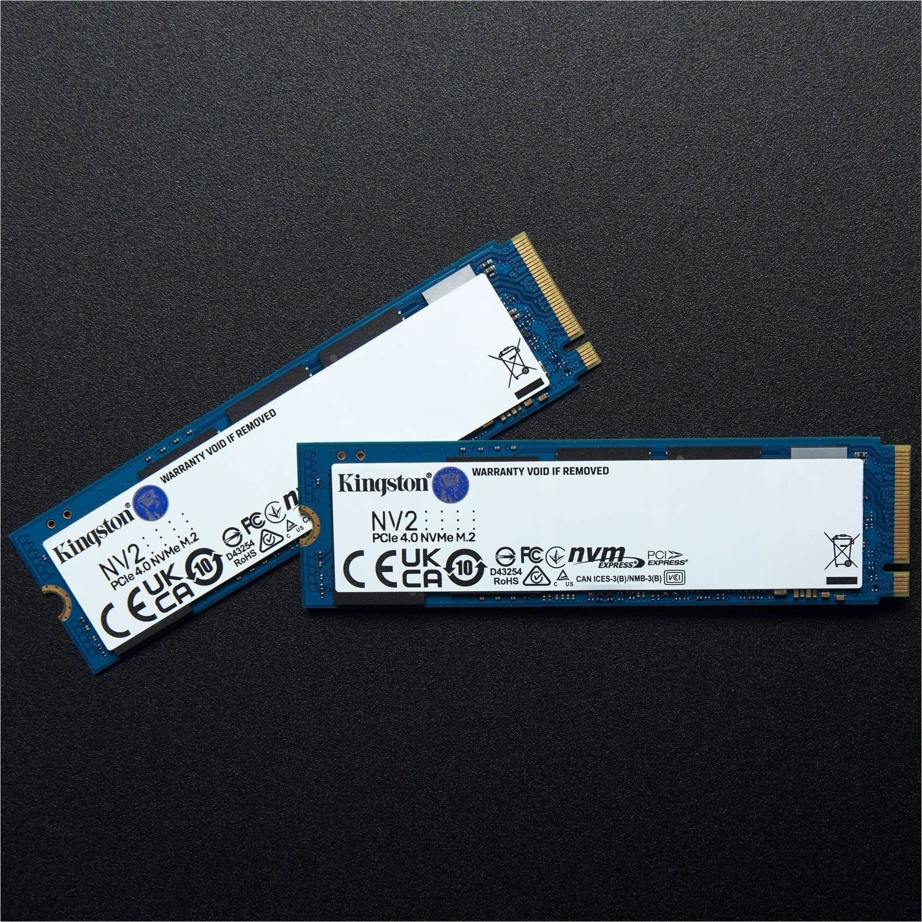 Kingston SNV2S/1000GBK NV2 Solid State Drive, 1 TB, PCIe NVMe 4.0, 3500 MB/s Read, 2100 MB/s Write