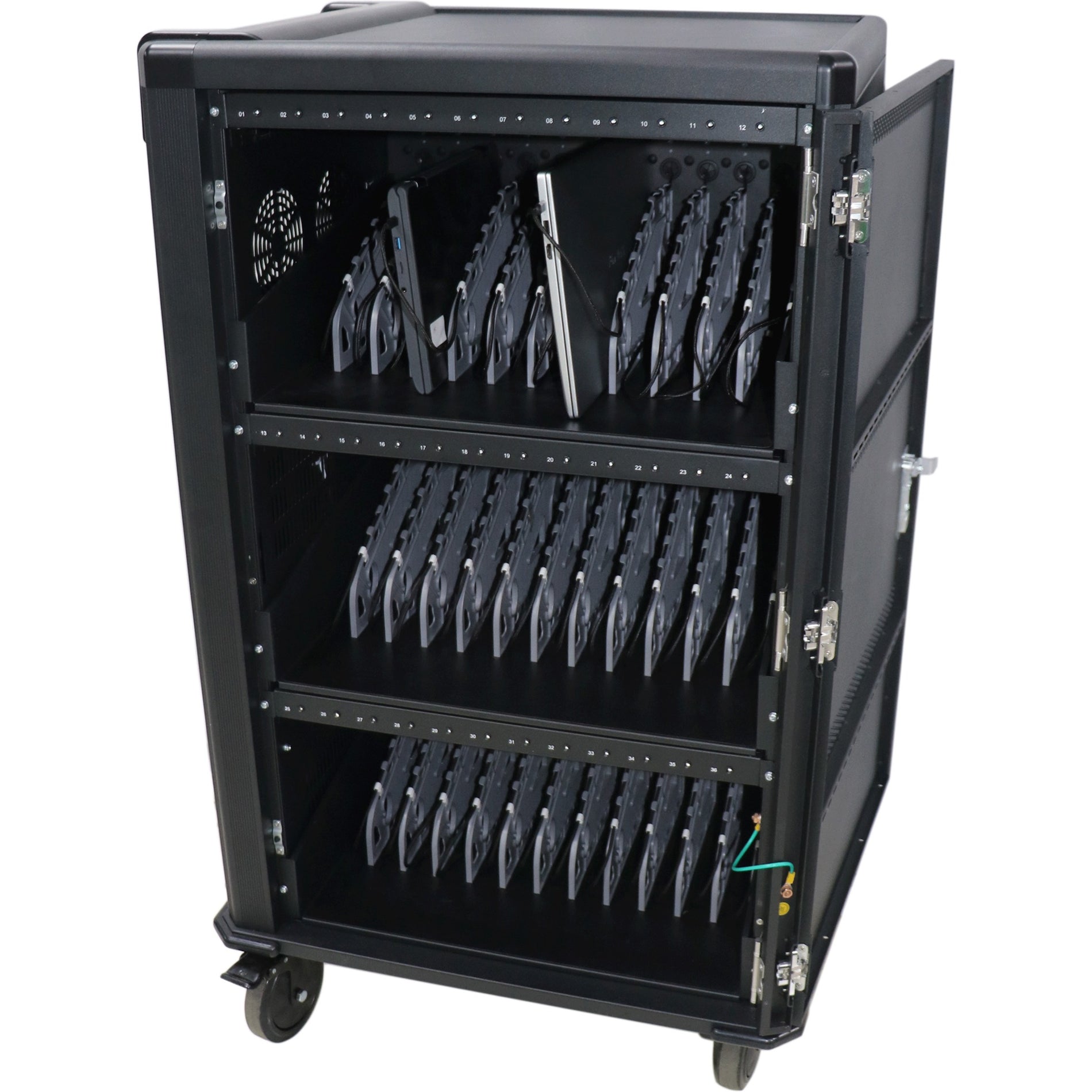 V7 CHGCT36USBCPD-1N Charge Carts - 36 Devices USB-C PD Prewired US Power, 5 Year Warranty, RoHS Certified