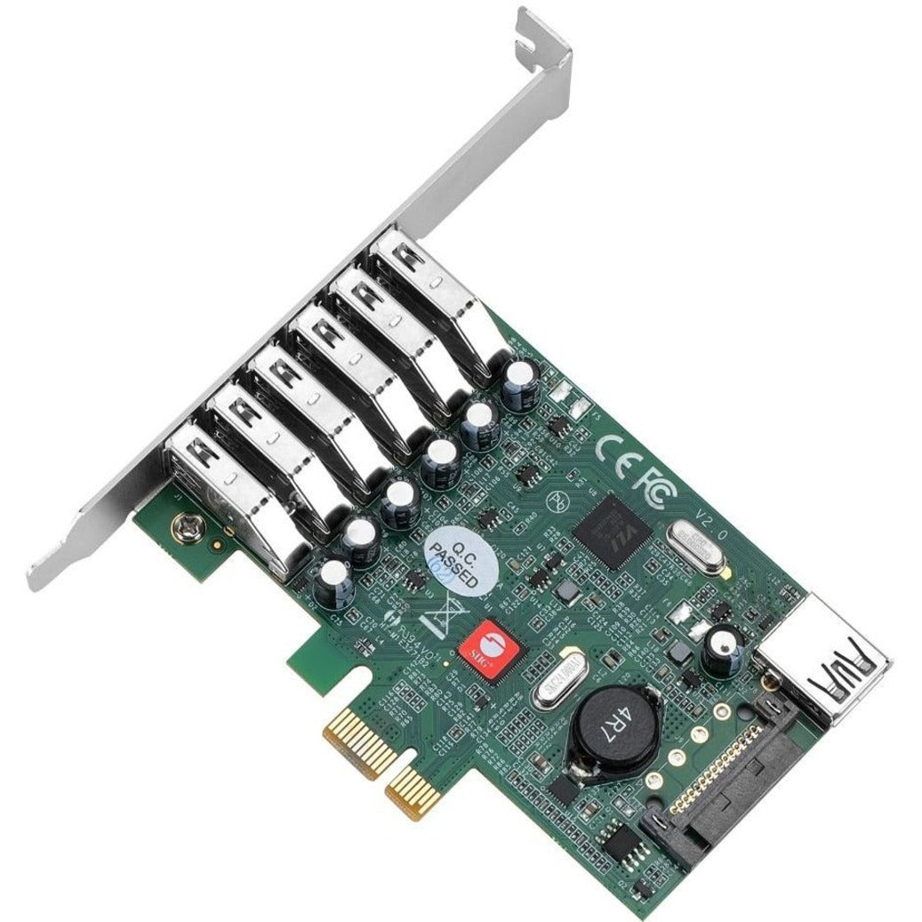 SIIG JU-P70011-S2 DP USB 3.0 7-Port PCIe i/e, 7 USB Ports, SATA Port