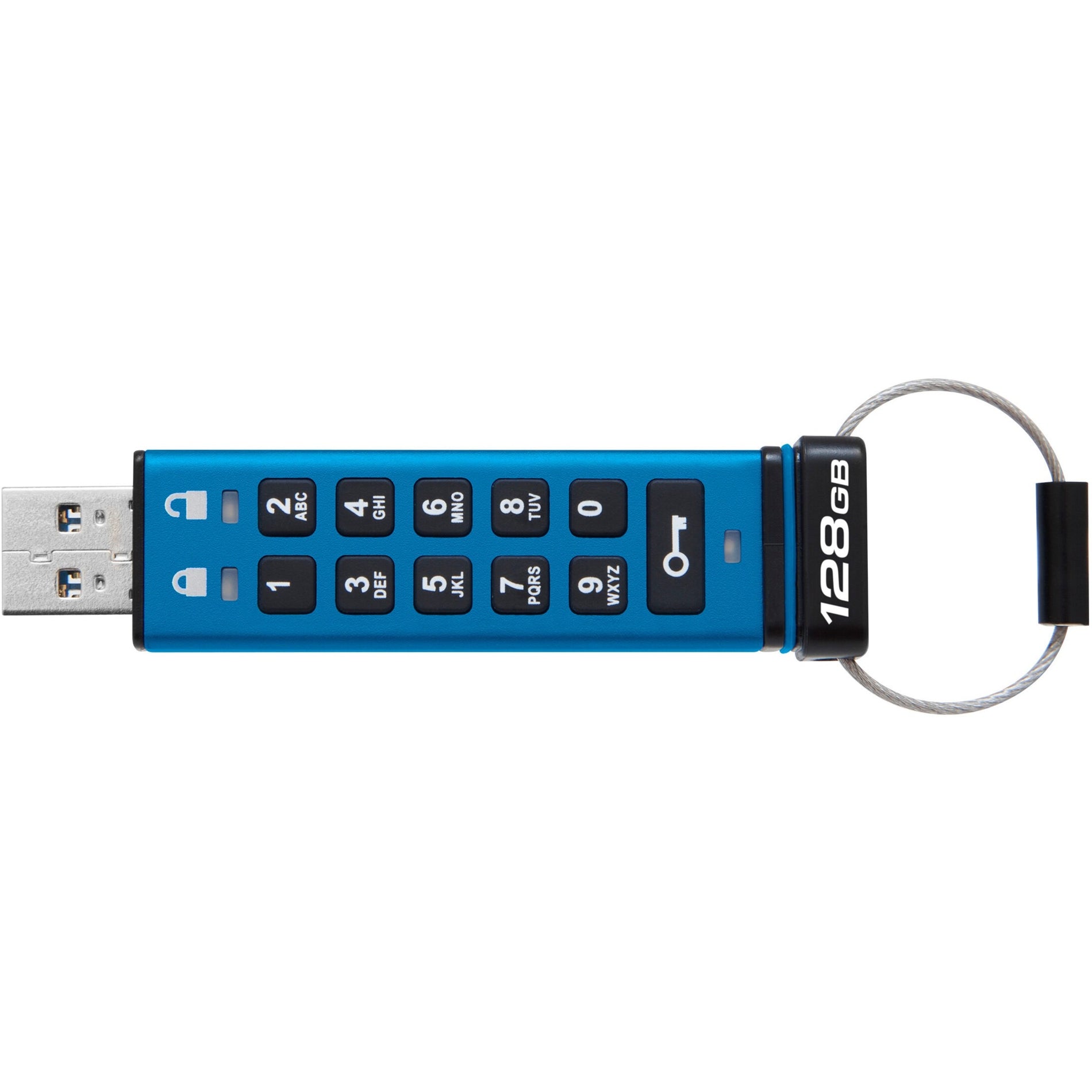 Kingston IKKP200/128GB Keypad 200 USB 3.2 (Gen 1) Type A Flash Drive, 128GB AES-256 Encrypted