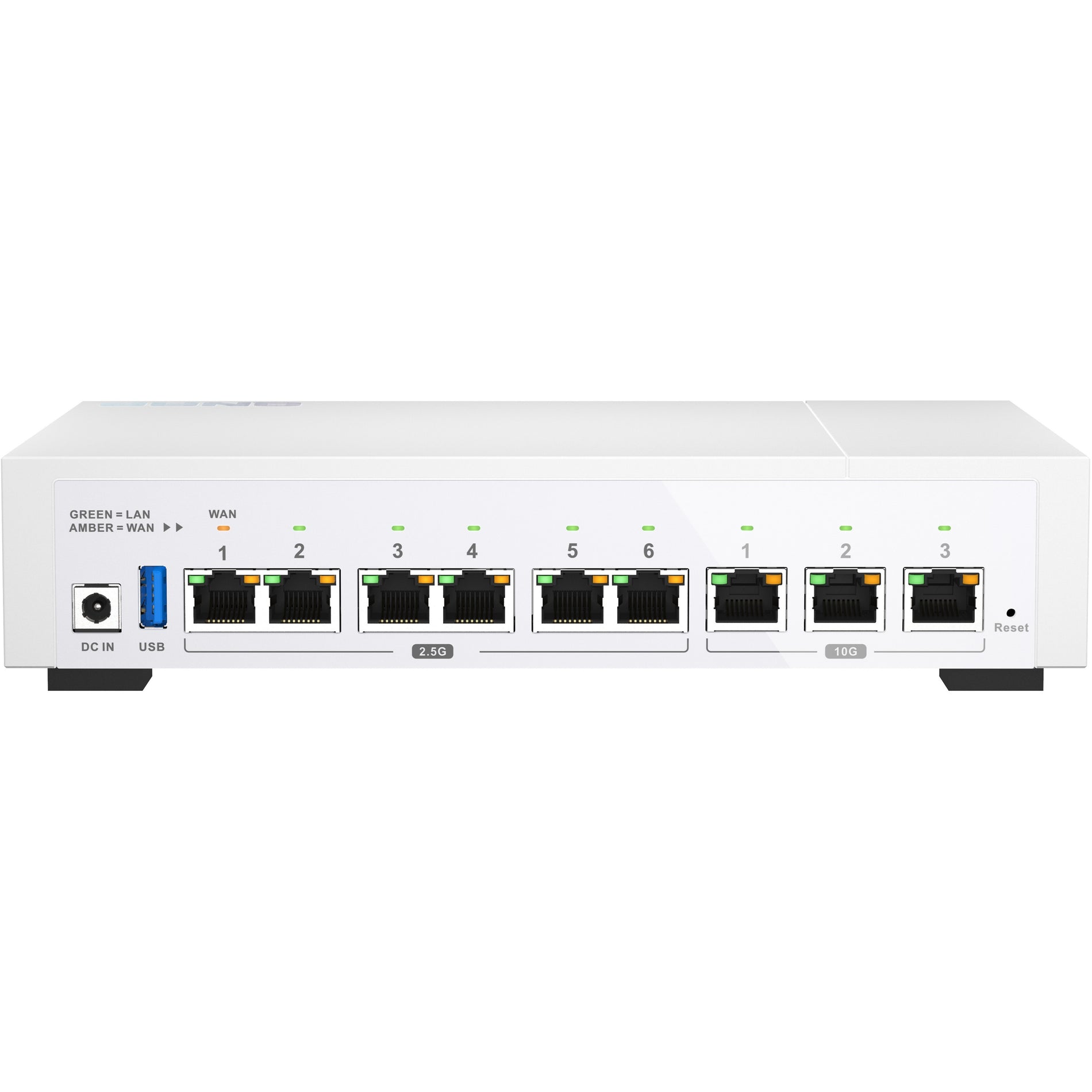 QNAP QHORA-322-US QHora-322 Wireless Router, 10 Gigabit Ethernet, 6 Network Ports, 3 Broadband Ports