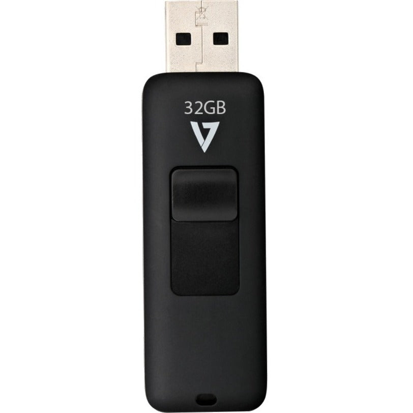 V7 VF232GAR 32GB USB 2.0 Flash Drive - With Retractable USB Connector, Portable and Impact Resistant