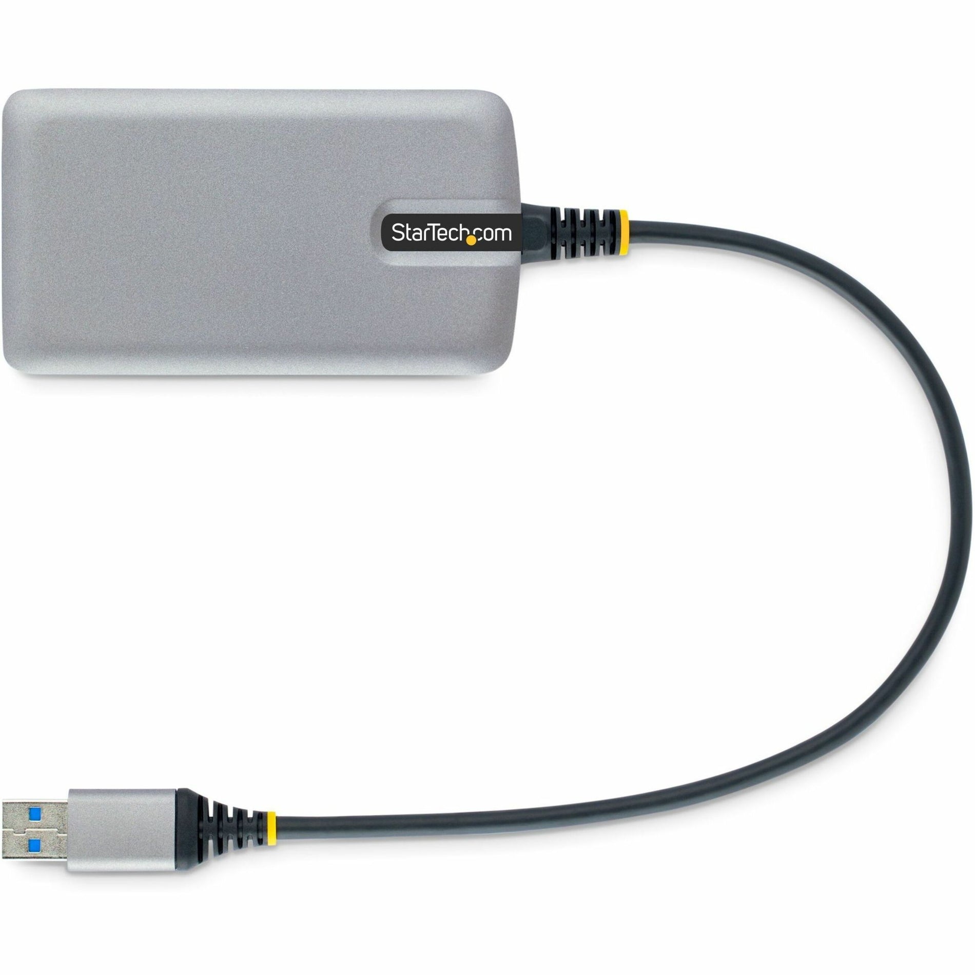 StarTech.com 5G3AGBB-USB-A-HUB USB/Ethernet Combo Hub, 4 USB Ports, 1 Network Port, Space Gray
