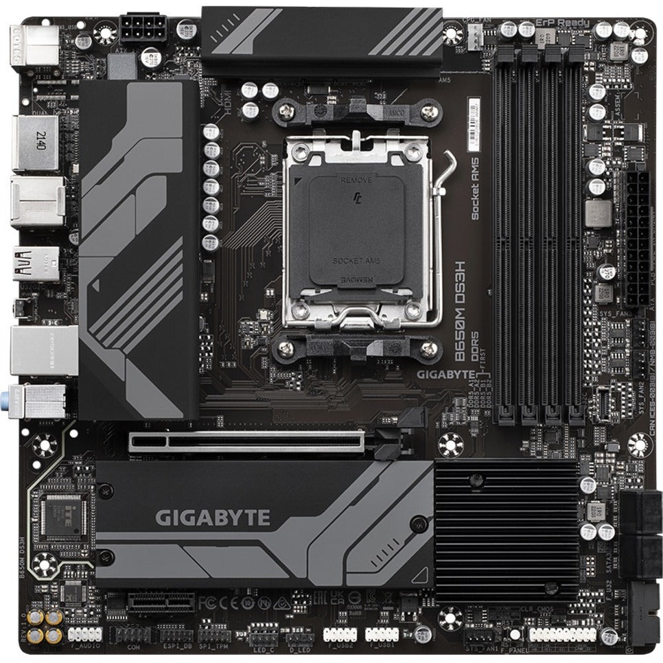 Gigabyte Gaming Desktop Motherboard B650M DS3H, AMD B650 Chipset, Socket AM5, Micro ATX