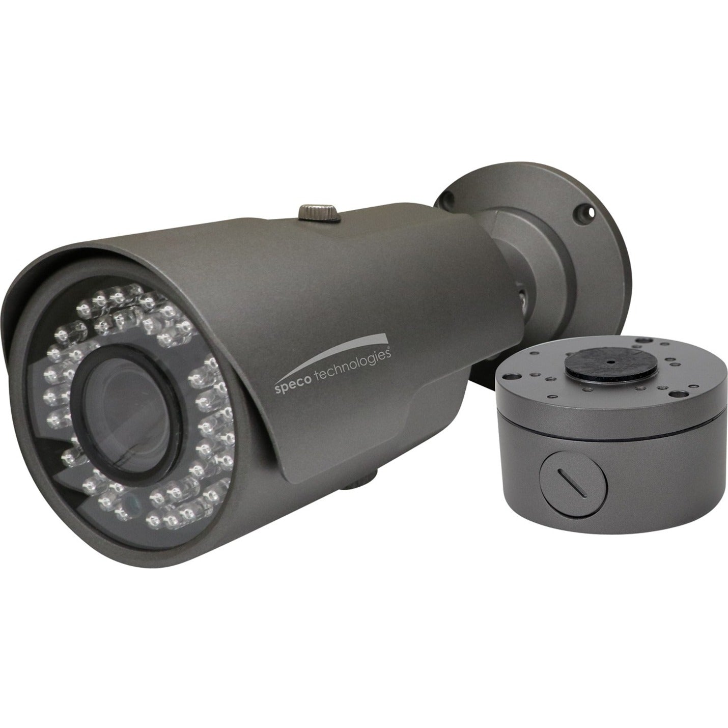 Speco HT7040TM 2MP HD-TVI IR Bullet Camera with Included Junction Box, Varifocal Lens, 2.8-12mm, 1080p Full HD, Weather Resistant, Vandal Resistant
