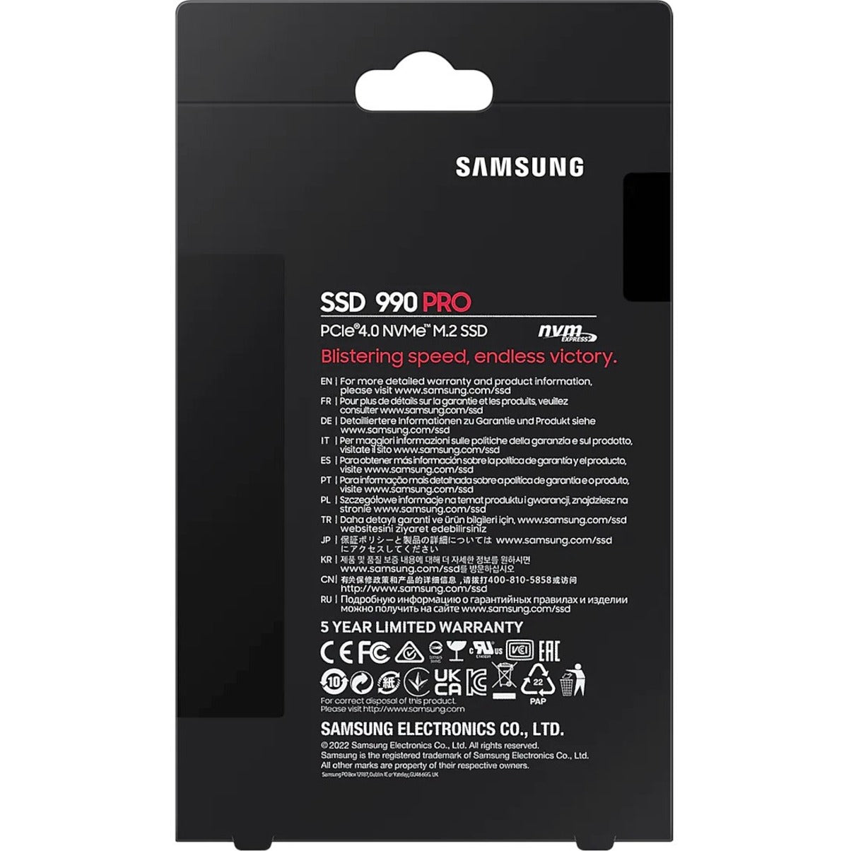 Samsung 990 PRO PCIe NVMe Internal SSD 2TB, 7450MB/s Read