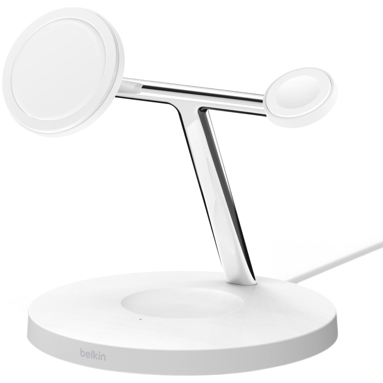 Belkin WIZ017TTWH BOOST&uarr;CHARGE PRO 3-in-1 Wireless Charging Stand with MagSafe for iPhone 14/13/12 Series Devices, White