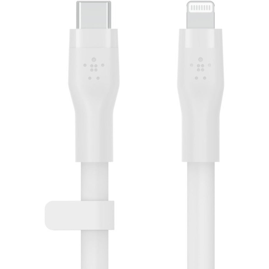 Belkin CAA009BT2MWH USB-C Cable with Lightning Connector, 6.56 ft, BOOST&uarr;CHARGE Flex, White