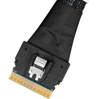 Icy Dock MB206L-B SlimSAS 8i SFF-8654 to 2x OCuLink 4i SFF-8611 Cable - 0.5M, Data Transfer Cable for Enclosure and HBA/RAID Card