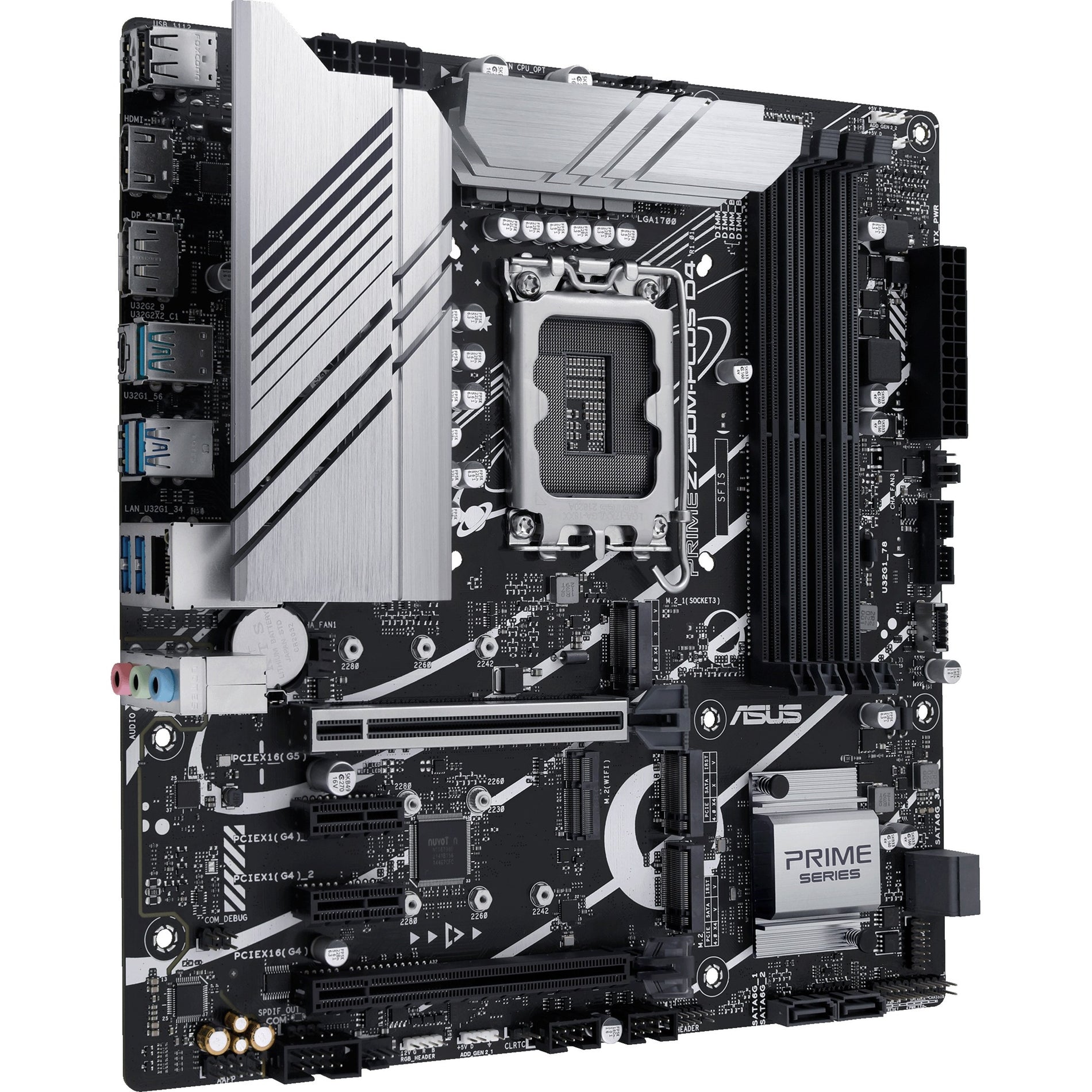 ASUS PRIMEZ790M-PLUSD4 Gaming Desktop Motherboard PCIe 5.0, 3xM.2 slots, 10+1 DrMOS, DDR4, 1 Gb LAN, DP, USB 3.2 Gen 2x2 Type-C, Thunderbolt (USB4) support
