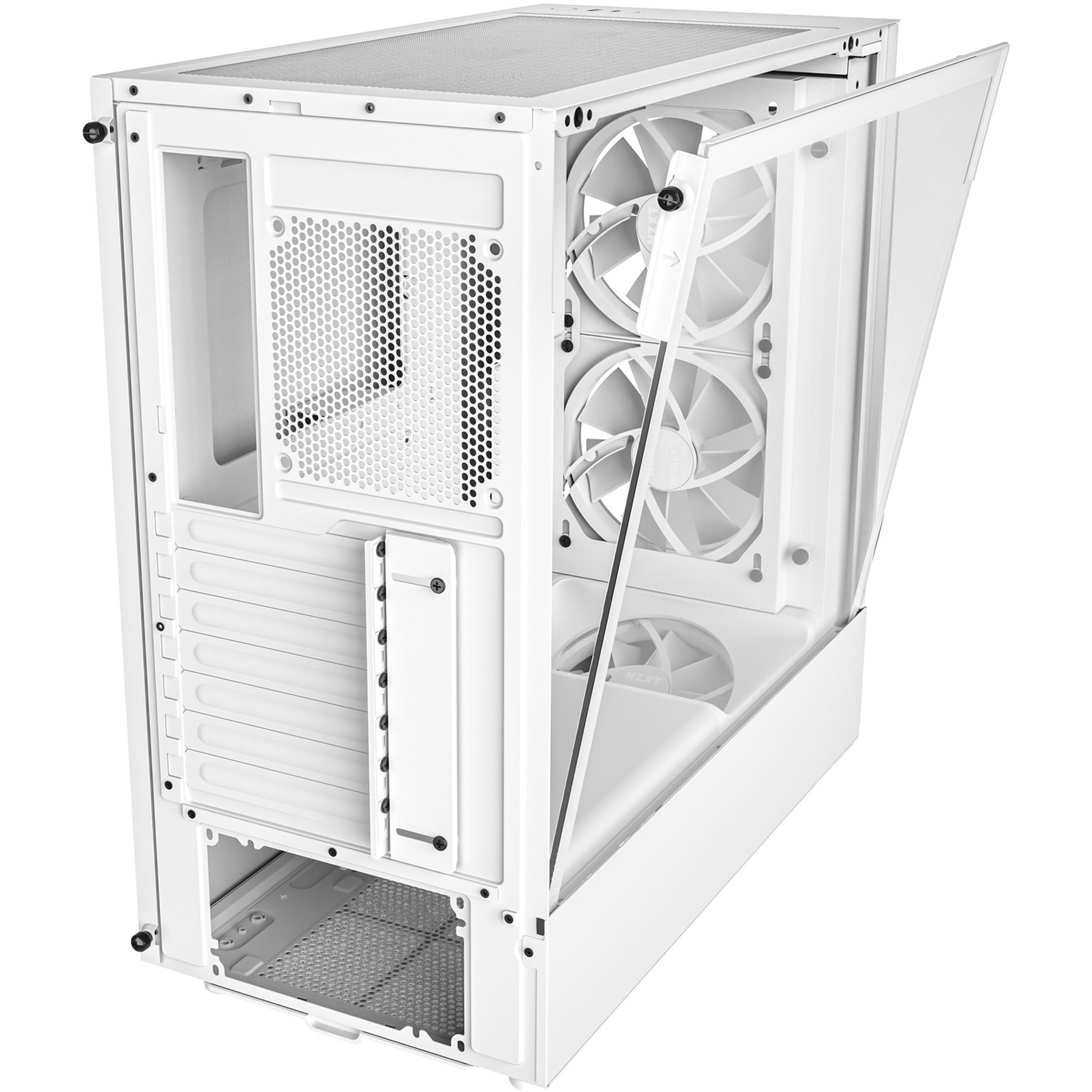 NZXT CC-H51EW-01 H5 Elite Premium Compact Mid-Tower Case, White, Tempered Glass, 2x 2.5" Bays, 1x 3.5" Bay, 7 Expansion Slots, 2 USB Ports, Micro ATX/Mini ITX/ATX Supported, 3 Fans Installed