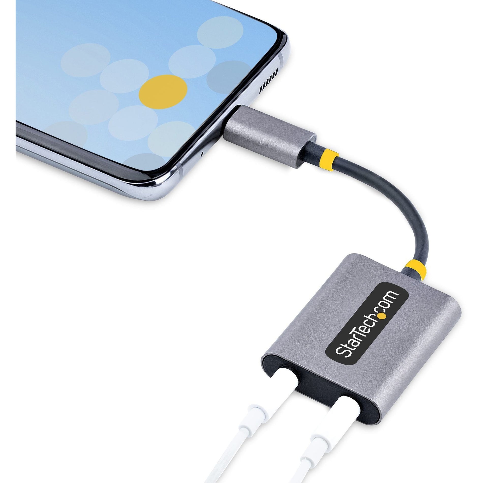 StarTech.com USBC-AUDIO-SPLITTER USB Type-C to 2x 3.5mm Audio Adapter, USB-C Dual Headset Adapter with Mic Input, USB C to 3.5mm Audio Adapter/Earphone Dongle/Aux Jack