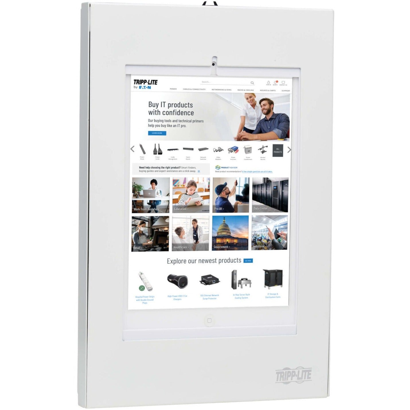 Tripp Lite DMTB11 Secure Wall Mount for 9.7 in. to 11 in. Tablets, White, Full Motion, Anti-theft, Key Lock