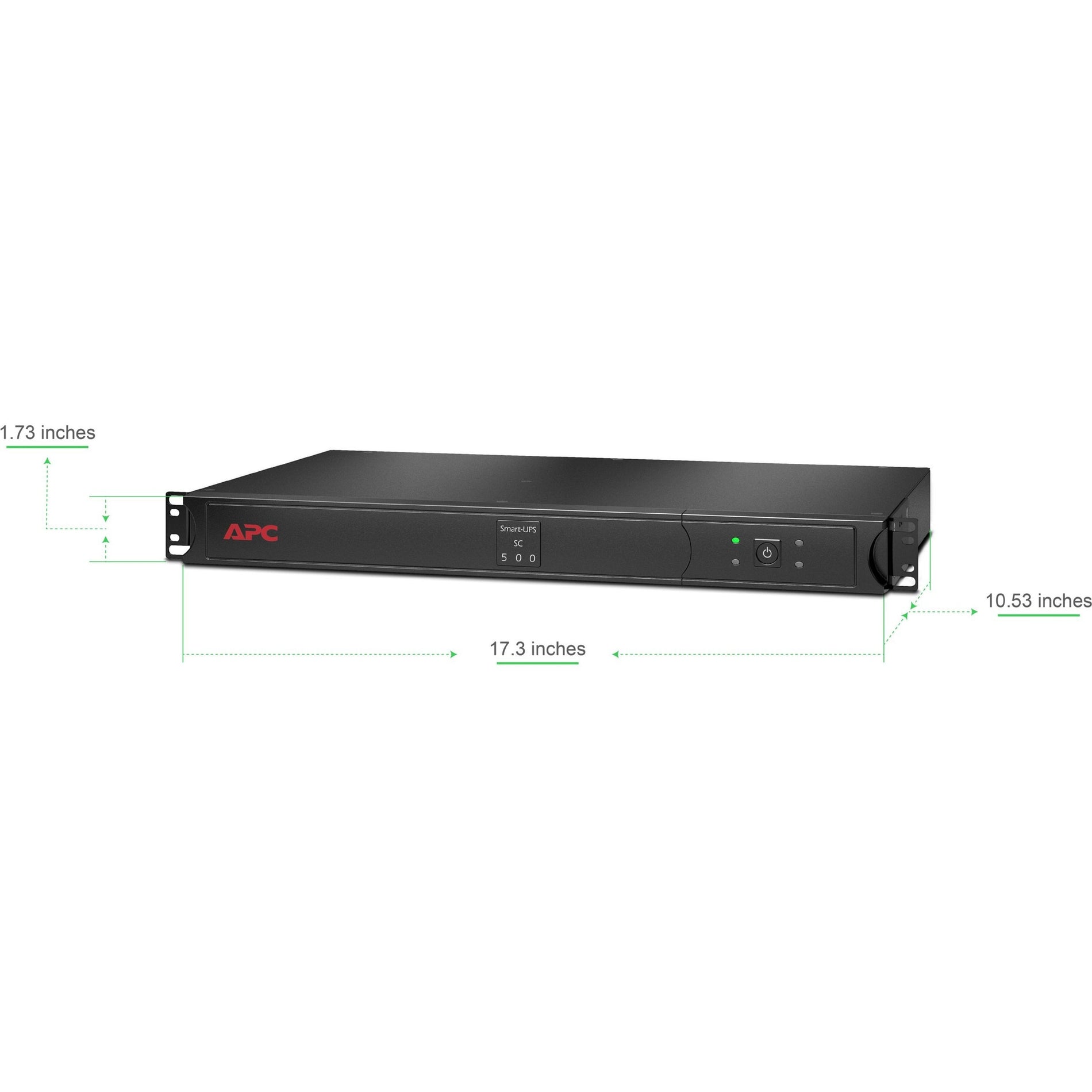APC SC500RM1U Smart-UPS 500VA Rack-mountable UPS, Energy Star, USB, Network (RJ-45), LED Display