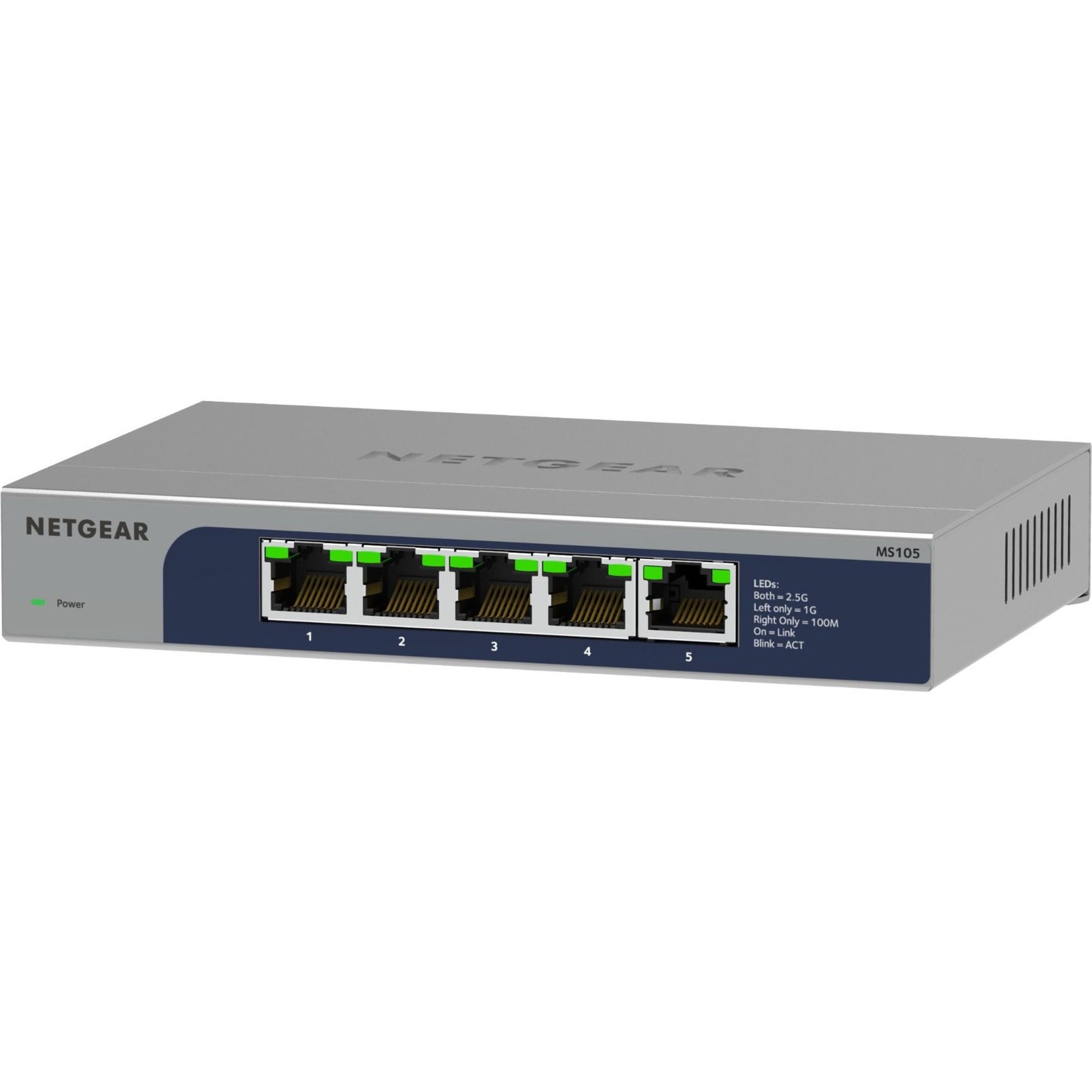 Netgear MS105-100NAS 5-Port Multi-Gigabit (2.5G) Ethernet Unmanaged Switch, Business Network Switch