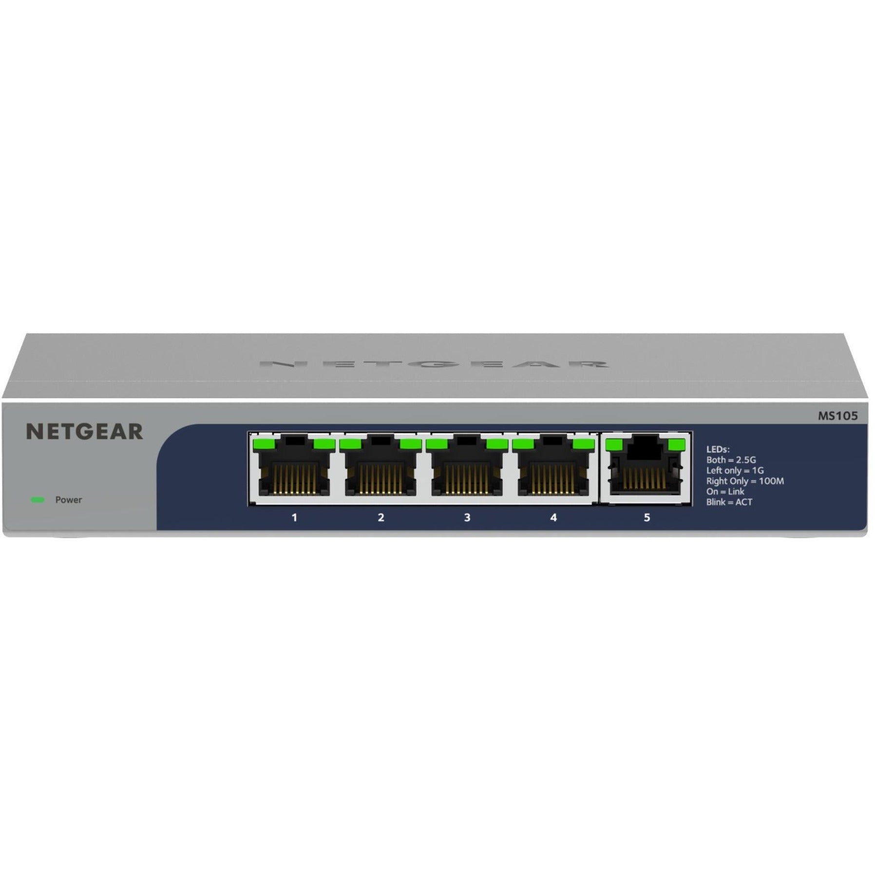Netgear MS105-100NAS 5-Port Multi-Gigabit (2.5G) Ethernet Unmanaged Switch, Business Network Switch