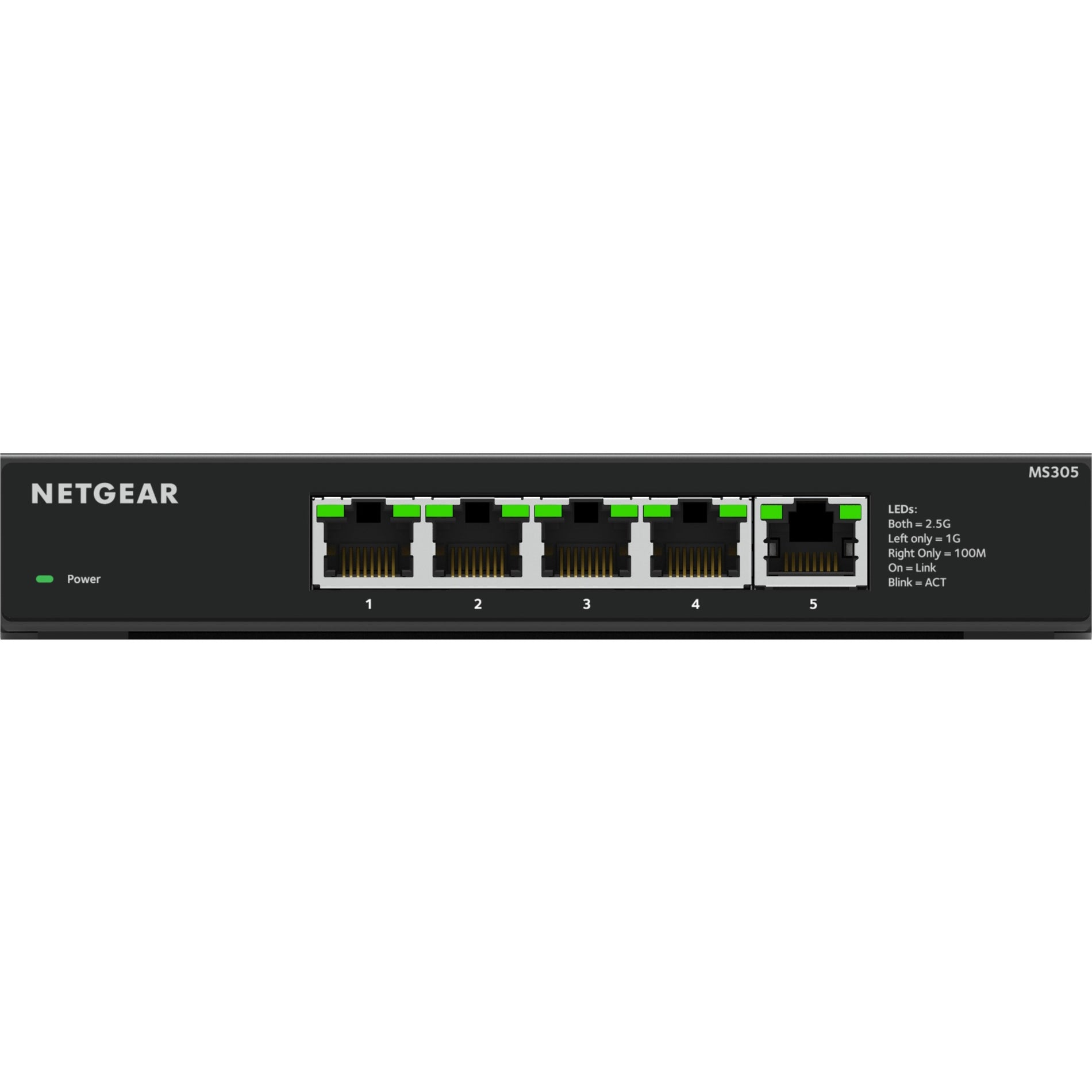 Netgear MS305-100NAS 5-Port Multi-Gigabit (2.5G) Ethernet Unmanaged Switch, Business-Ready Network Solution