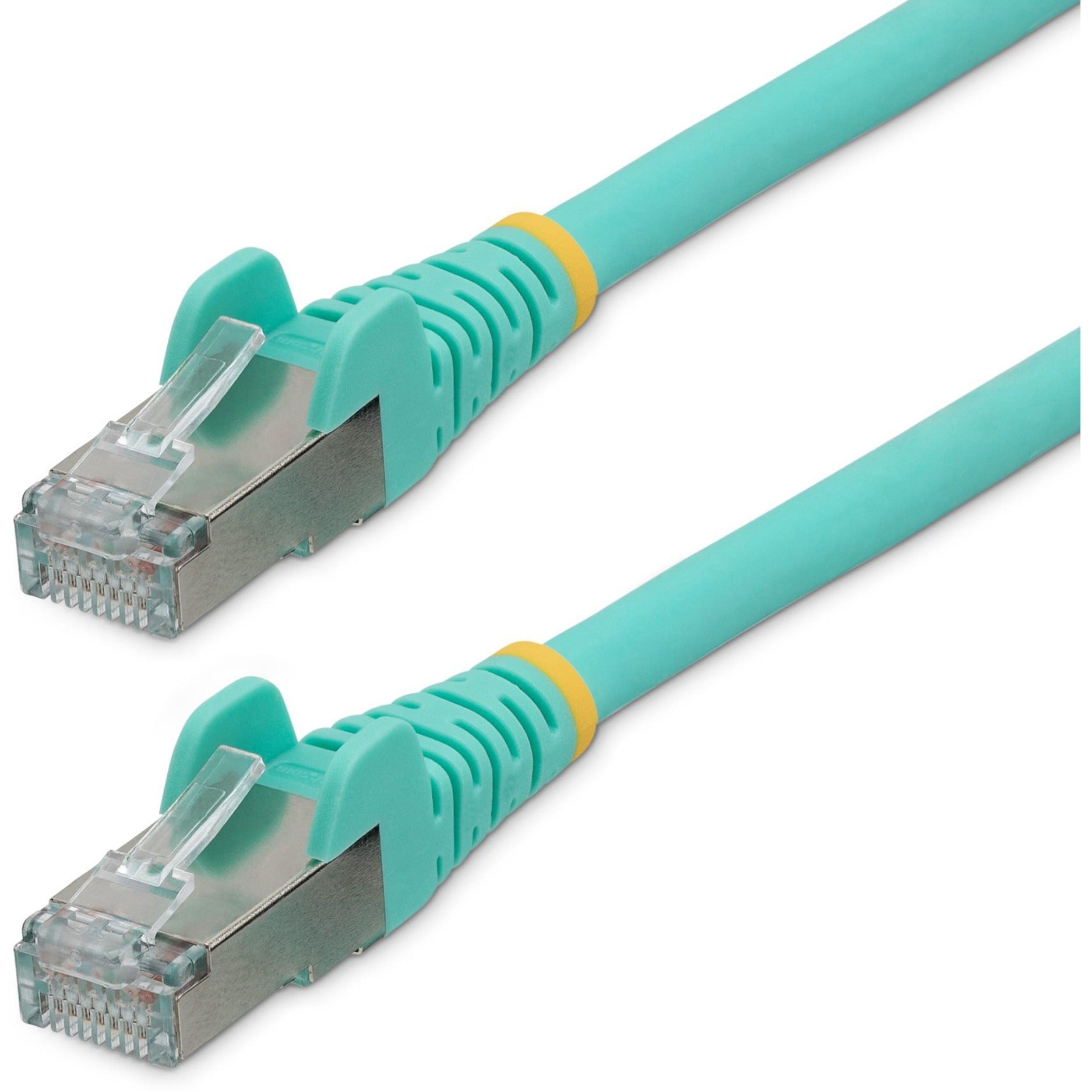 StarTech.com NLAQ-15F-CAT6A-PATCH CAT6A LSZH Ethernet Cable, 15 ft, 10 Gbit/s, Aqua
