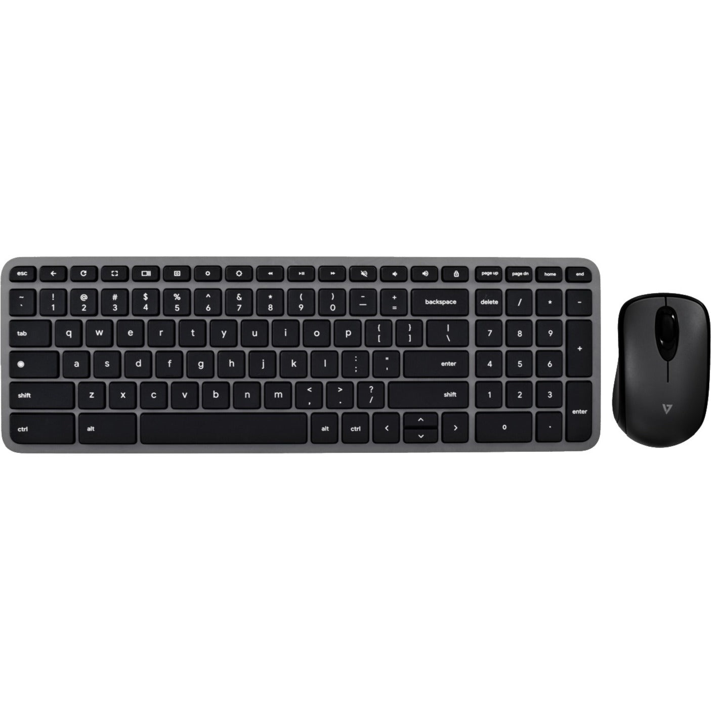 V7 CKW150BTUS Bluetooth Keyboard and Mouse Combo Chromebook Edition, 2 Year Warranty, Wear Resistant, Numeric Keypad