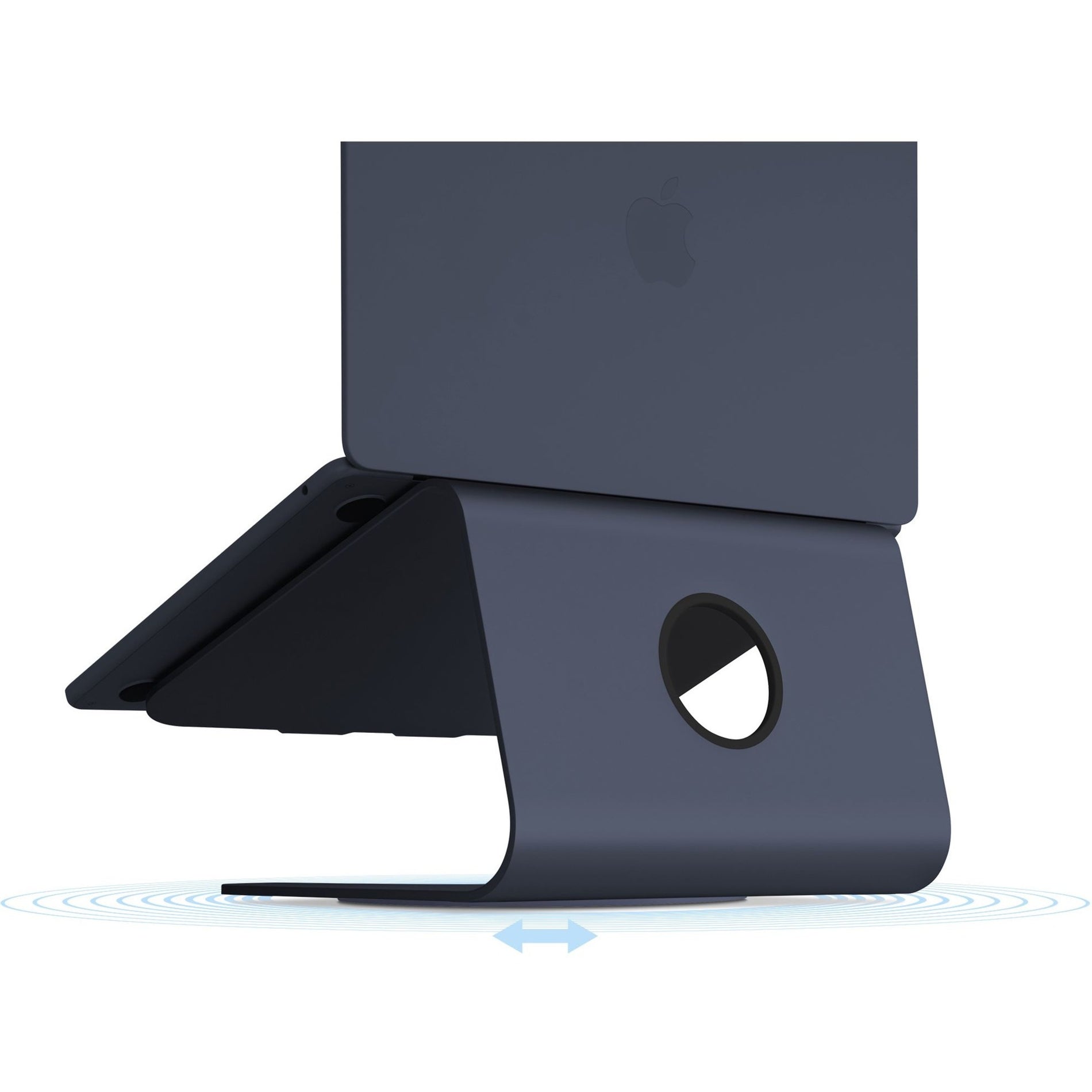 Rain Design 10091 mStand360 Laptop Stand w/ Swivel Base - Midnight, Cable Management, Ventilated, 360° Swivel Base