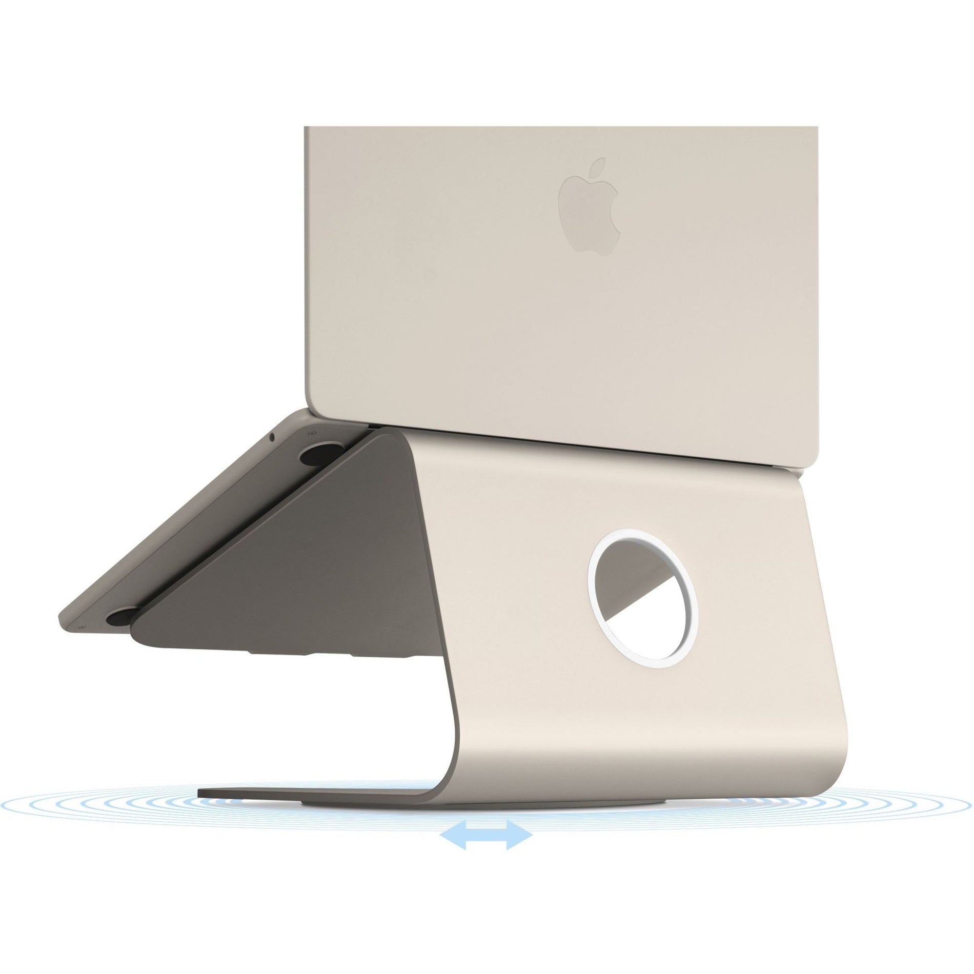 Rain Design 10093 mStand360 Laptop Stand w/ Swivel Base - Starlight, Cable Management, Ventilated, 360° Swivel Base
