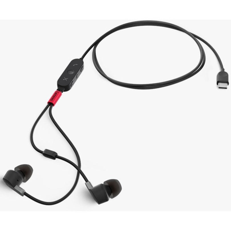 Lenovo 4XD1C99220 Go USB-C ANC In-Ear Headphones, Lightweight, Comfortable, Thunder Black