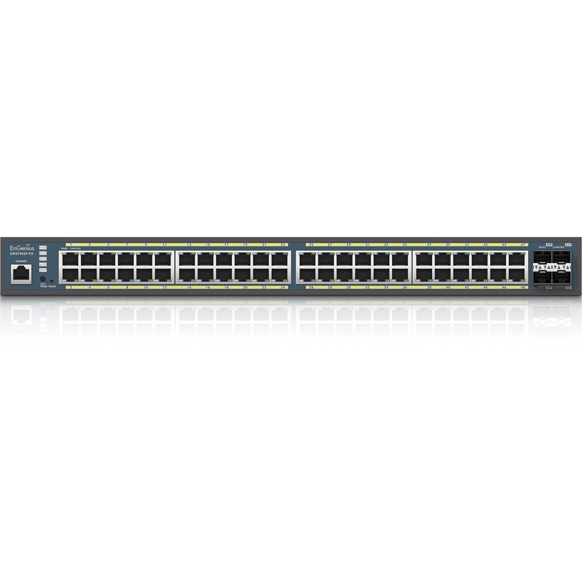 EnGenius EWS7952P-FIT Ethernet Switch, 48 Port Gigabit PoE+ with 4 SFP Slots, 410W PoE Budget