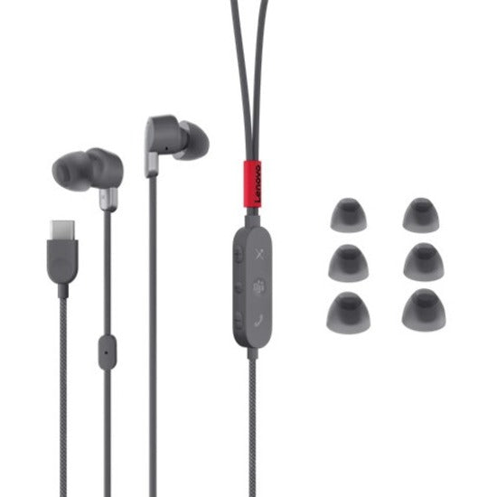 Lenovo GXD1C99237 Go USB-C ANC In-Ear Headphones, Wired Stereo Earset with Active Noise Canceling