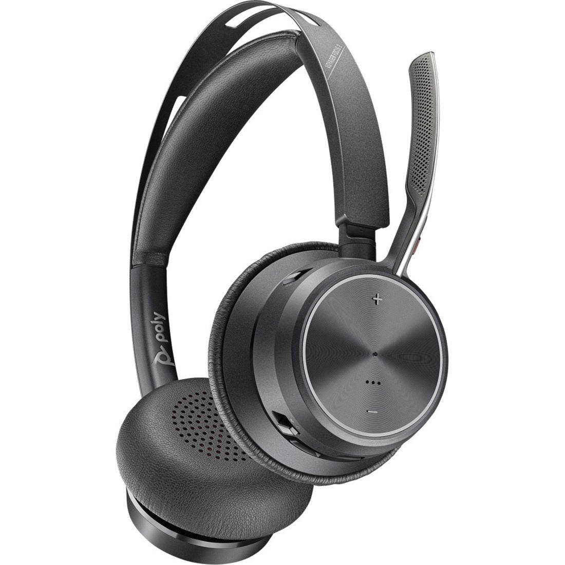 Poly 77Y86AA Voyager Focus 2 USB-A Headset With Charging Stand, Active Noise Canceling, Wireless Bluetooth, Stereo Sound