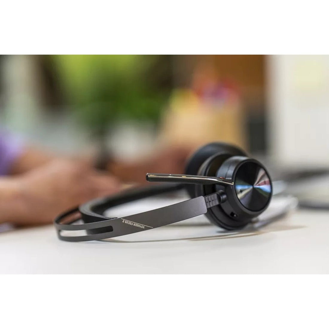 Poly 77Y86AA Voyager Focus 2 USB-A Headset With Charging Stand, Active Noise Canceling, Wireless Bluetooth, Stereo Sound