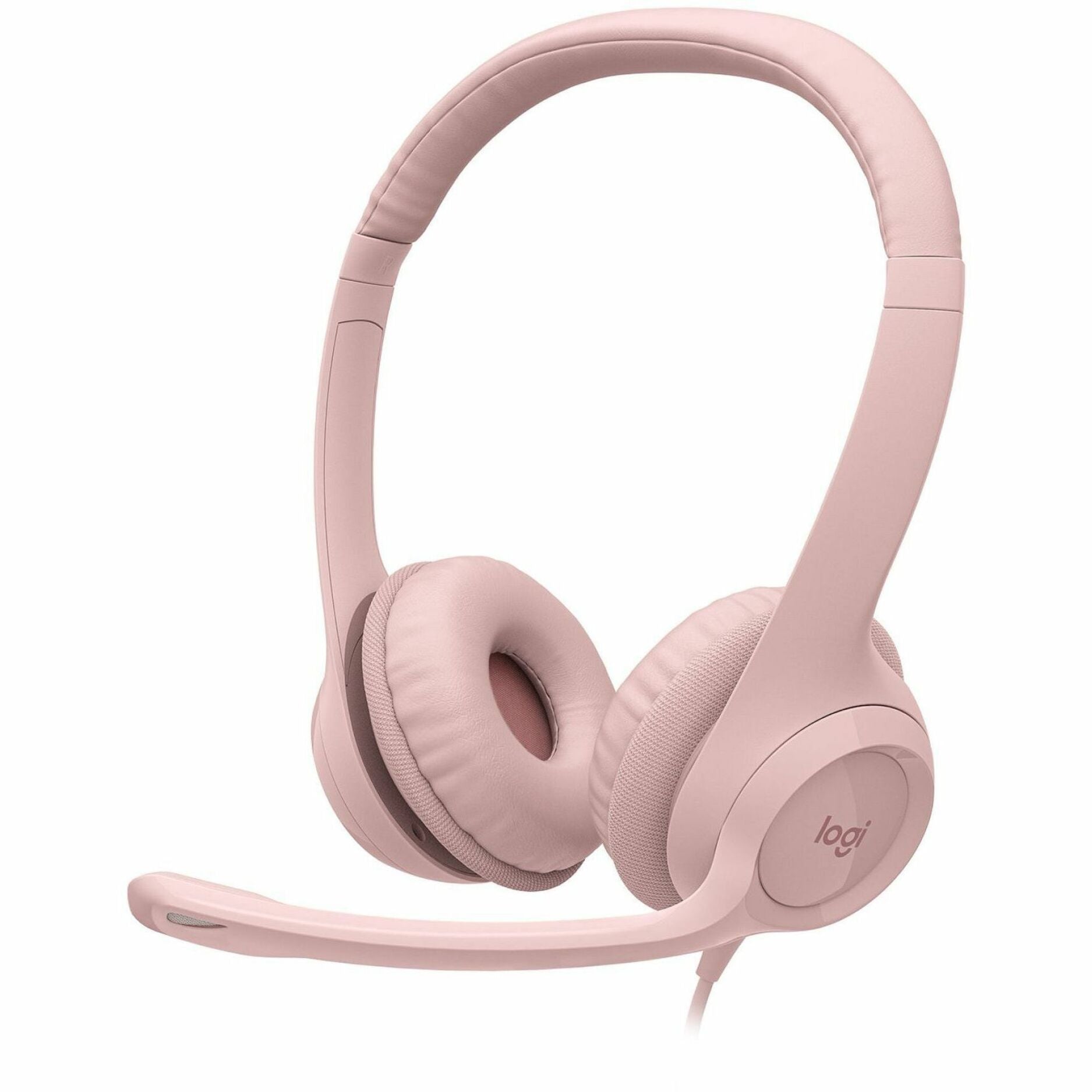 Logitech 981-001280 H390 USB-A Computer Headset, Rose - Adjustable Headband, Comfortable, Noise Cancelling, Plug and Play