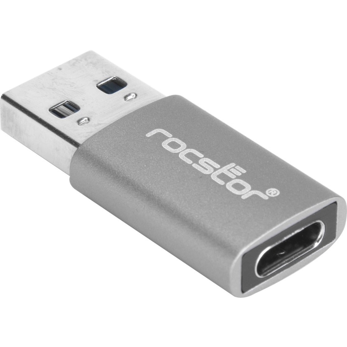 Rocstor Y10A207-G1-5PK Premium USB-A to USB-C Connector Adapter - M/F, Aluminum Grey, 5 Pack
