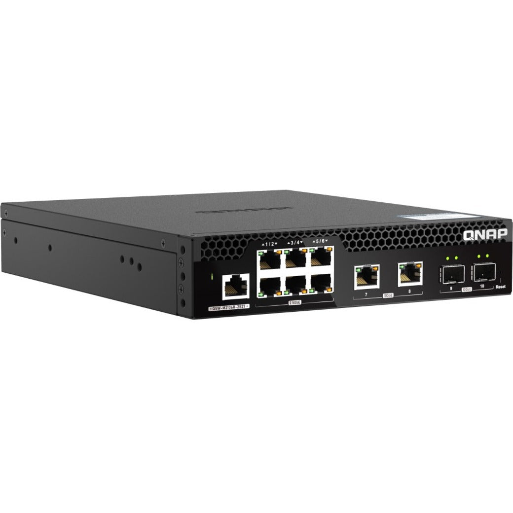 QNAP QSW-M2106R-2S2T-US 10GbE and 2.5GbE Layer 2 Web Managed Switch for SMB Network Deployment, 8 Ports, Rack-mountable