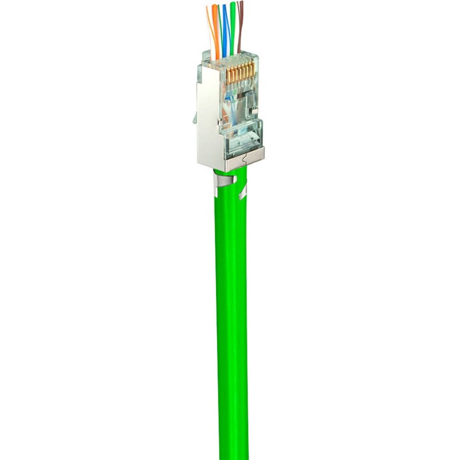 SIMPLY45 PRO RJ-45 Network Connector, PoE Shielded Pass-thru, Gold-Plated, Crosstalk Protection, Stranded Cable Compatible, TAA Compliant, 50 Pack - S45-1650P (Lifetime Warranty)