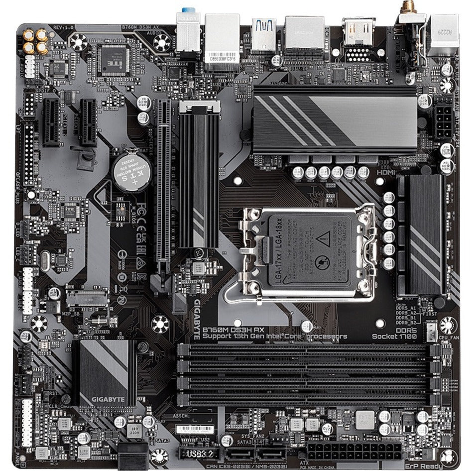 Gigabyte Ultra Durable Gaming Desktop Motherboard B760M DS3H AX - Intel B760 Chipset, LGA-1700, Micro ATX