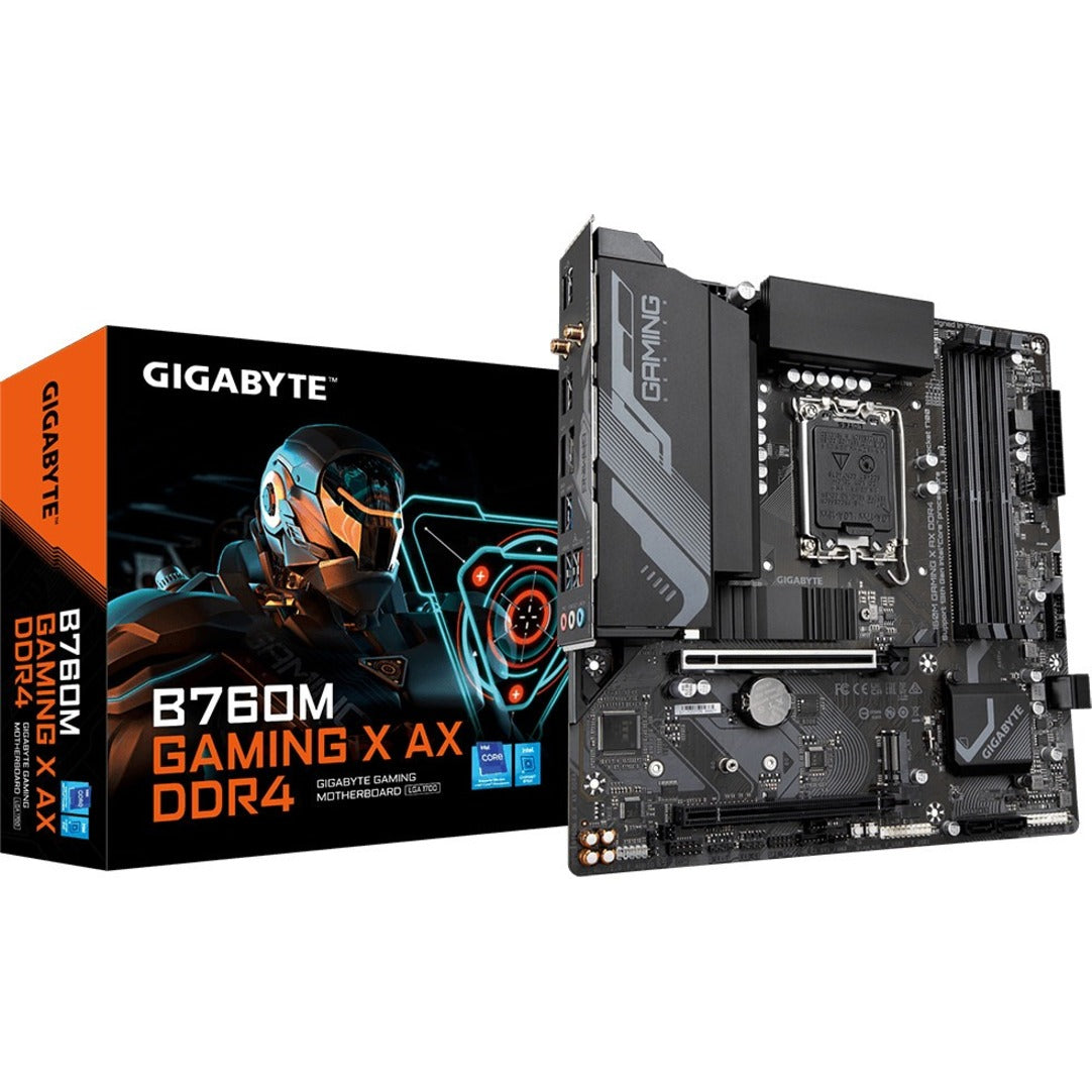 Gigabyte B760M GAMING X AX DDR4 Ultra Durable Desktop Motherboard, LGA-1700, 7.1 Audio Channels, PCI Express 4.0, HDMI 2.0, Bluetooth 5.2