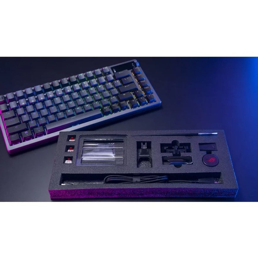 Asus ROG M701 ROG AZOTH/NXRD/CA/PBT Azoth Gaming Keyboard, RGB LED Backlight, Mechanical Keyswitch Technology, N-key Rollover, OLED Display