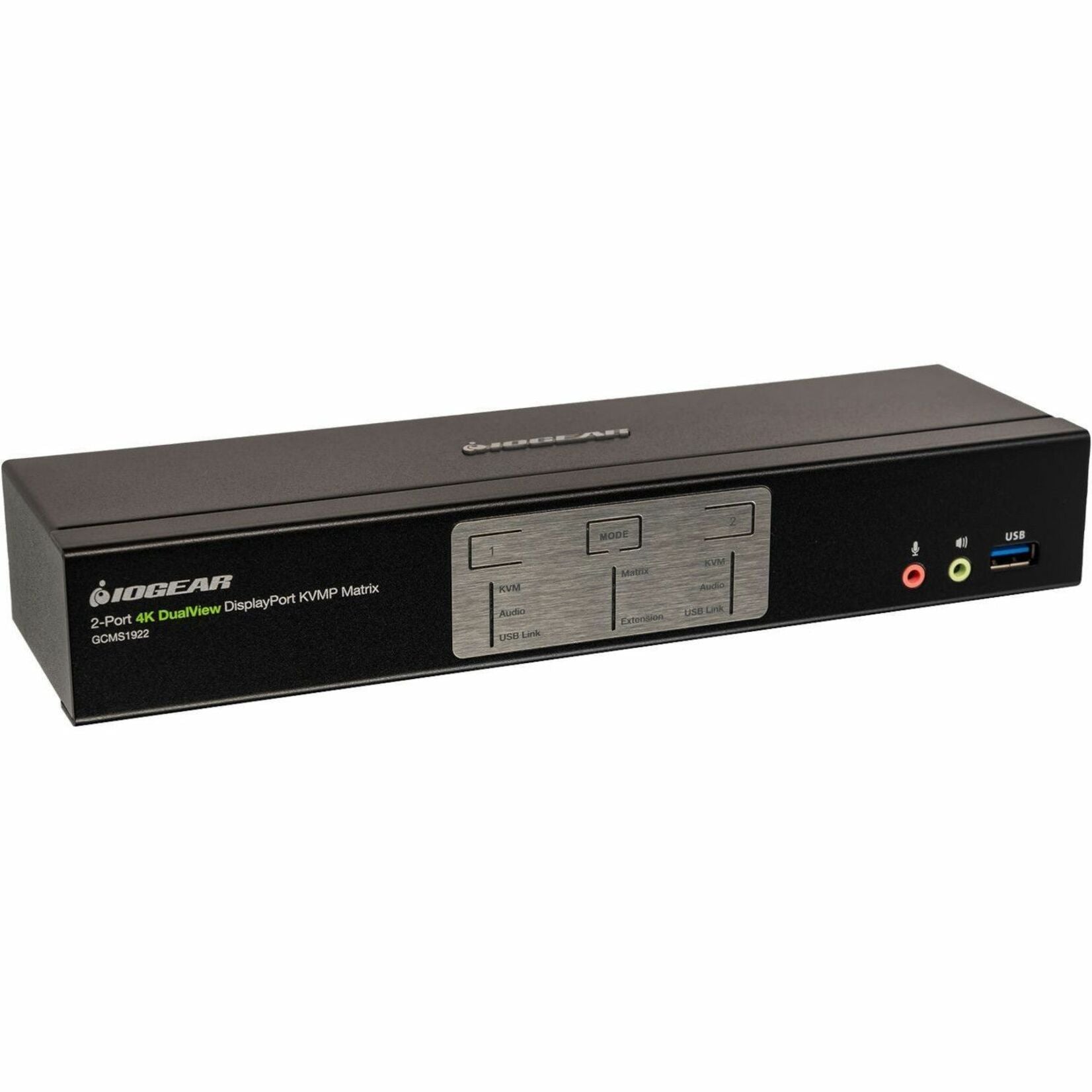 IOGEAR GCMS1922 2-Port 4K Dual View DisplayPort Matrix KVMP, USB HDMI DisplayPort KVM Switchbox
