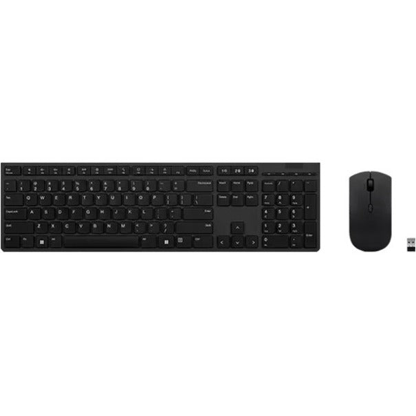 Lenovo 4X31K03931 Professional Wireless Rechargeable Combo Keyboard and Mouse, US English, Slim, Bluetooth, 3 Year Warranty