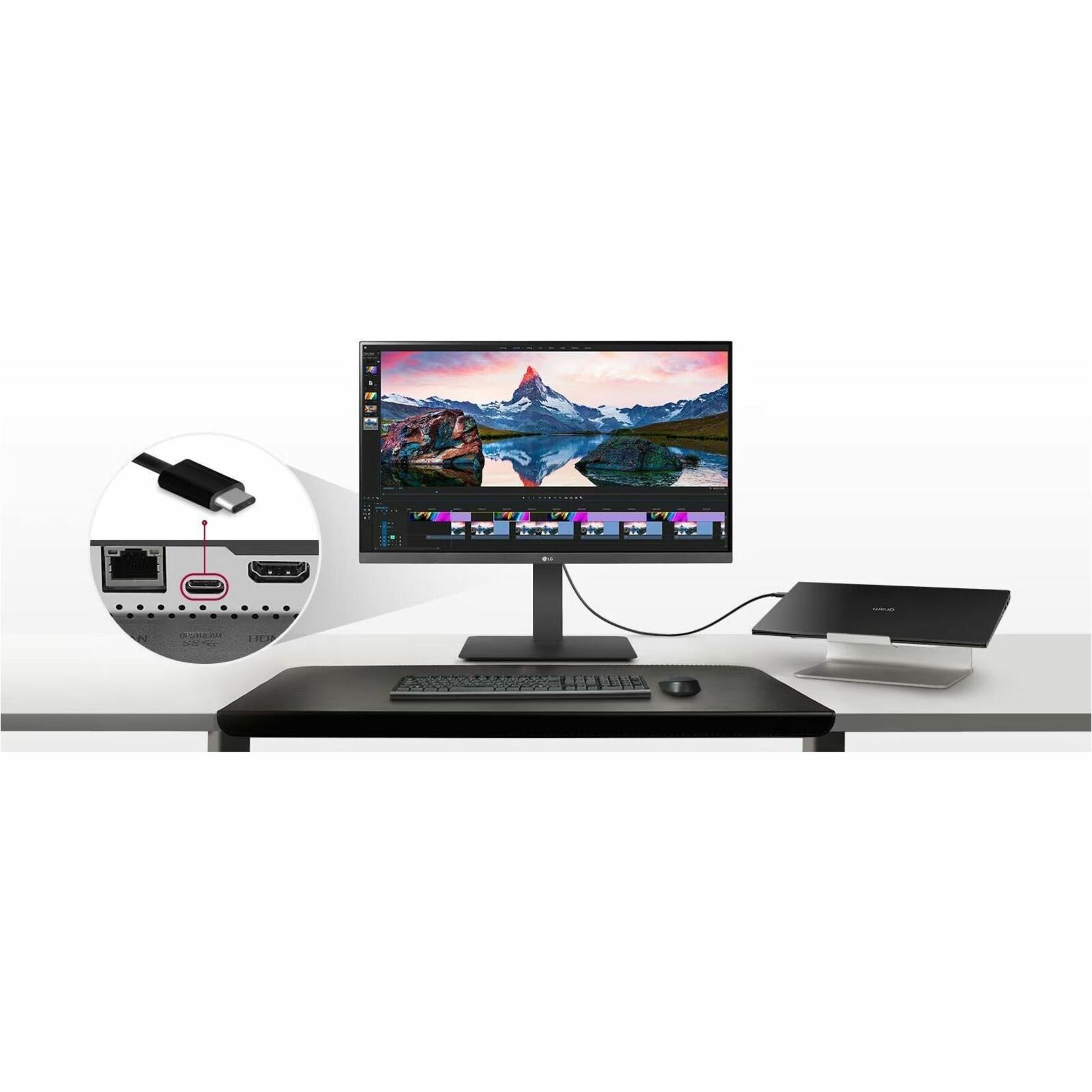 LG 24BR650B-C Widescreen LCD Monitor, Full HD, USB, HDMI, USB Type-C, DisplayPort