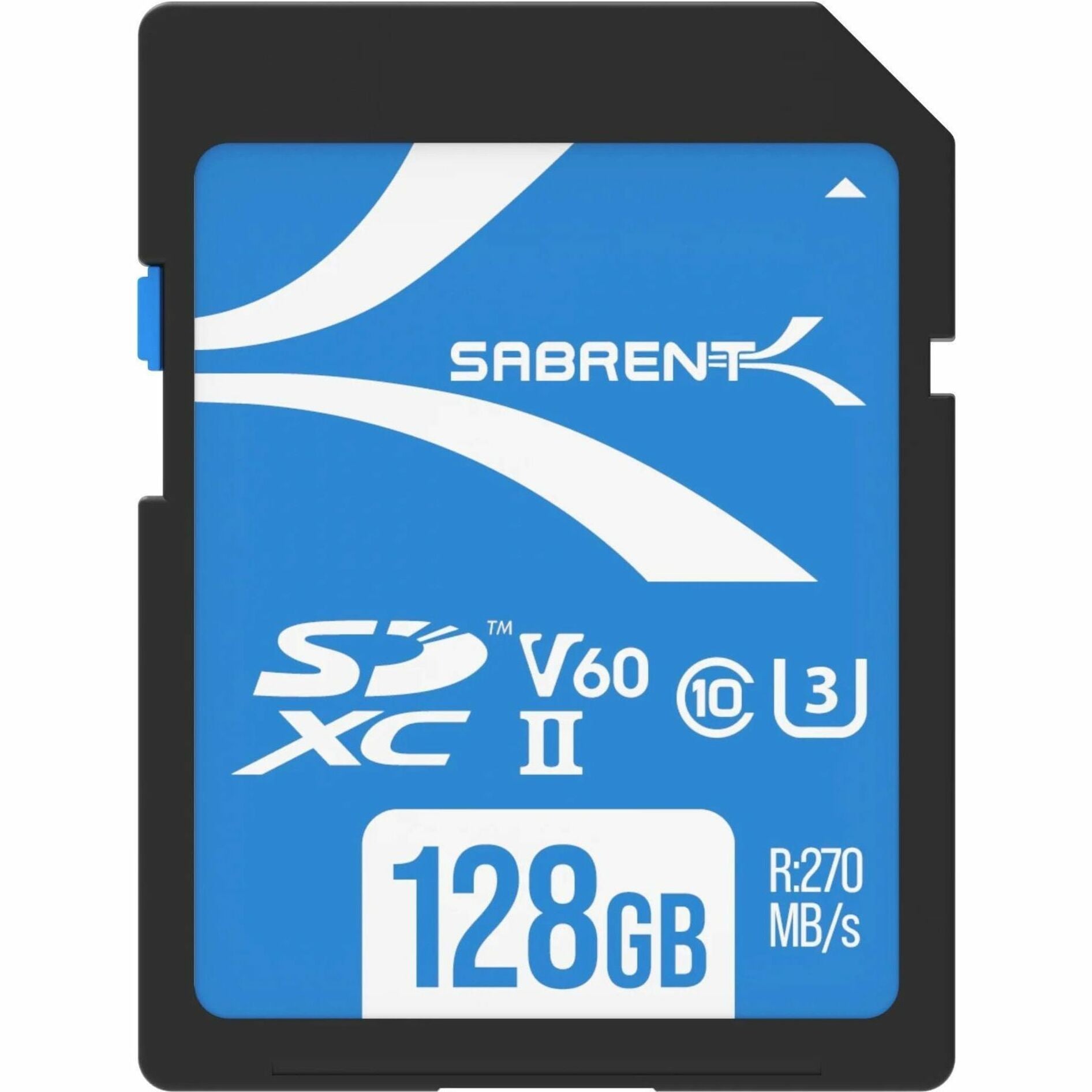 Sabrent SD-TL60-128GB Rocket V60 SD UHS-II Memory Card, 128GB, Read Speed 270MB/s, Write Speed 170MB/s