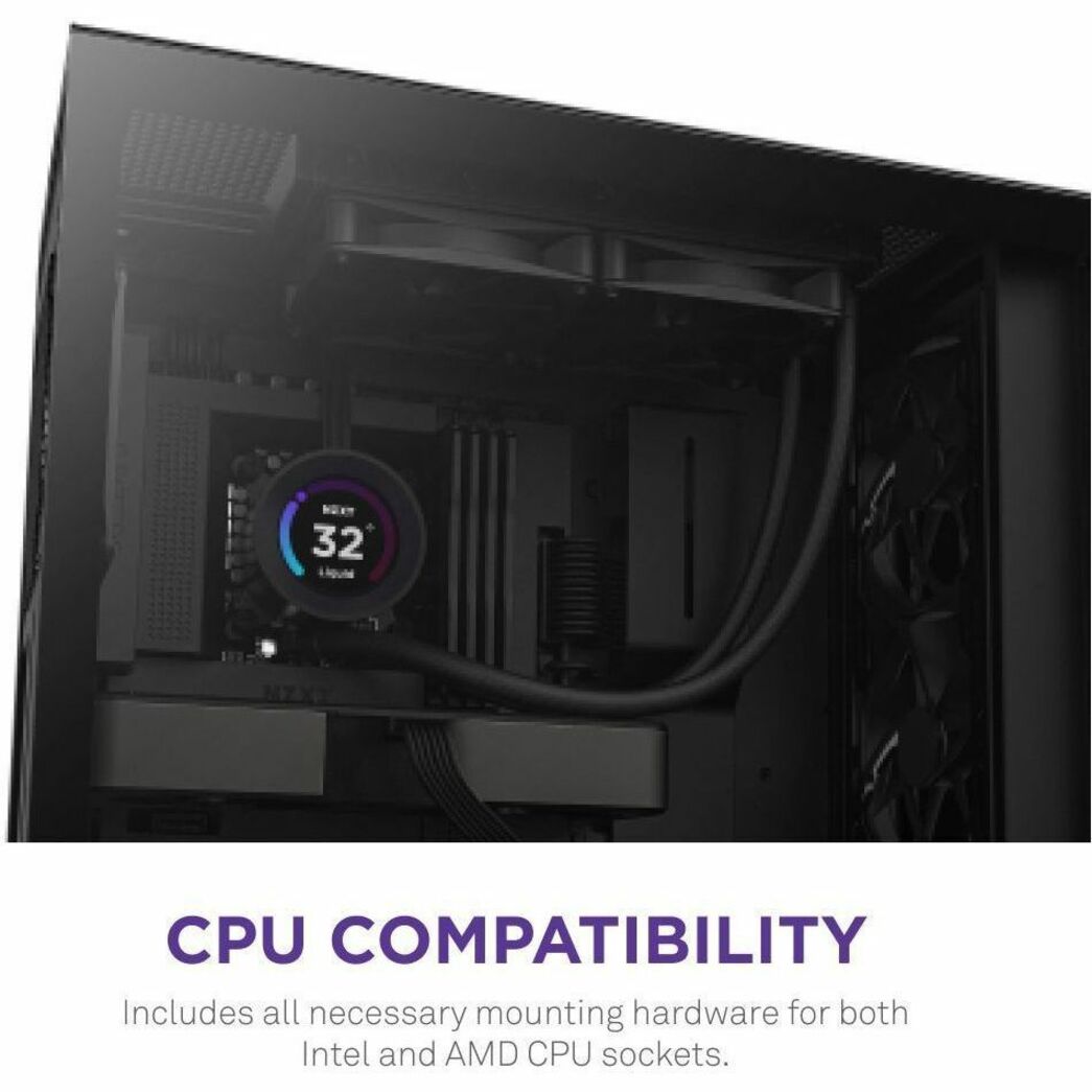 NZXT RL-KN24E-B1 Kraken Elite 240 240mm AIO Liquid Cooler with LCD Display Powerful Cooling Solution for Gaming PCs