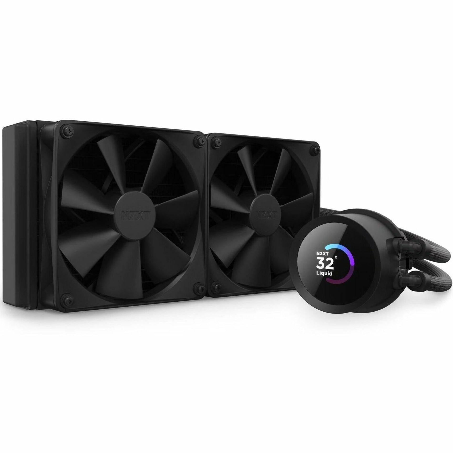 NZXT RL-KN240-B1 Kraken 240 240mm AIO Liquid Cooler with LCD Display High Performance Cooling Solution