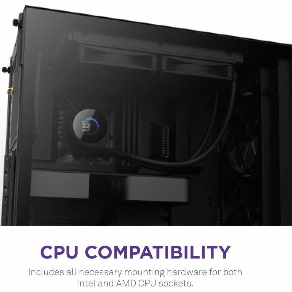 NZXT RL-KN240-B1 Kraken 240 240mm AIO Liquid Cooler with LCD Display High Performance Cooling Solution