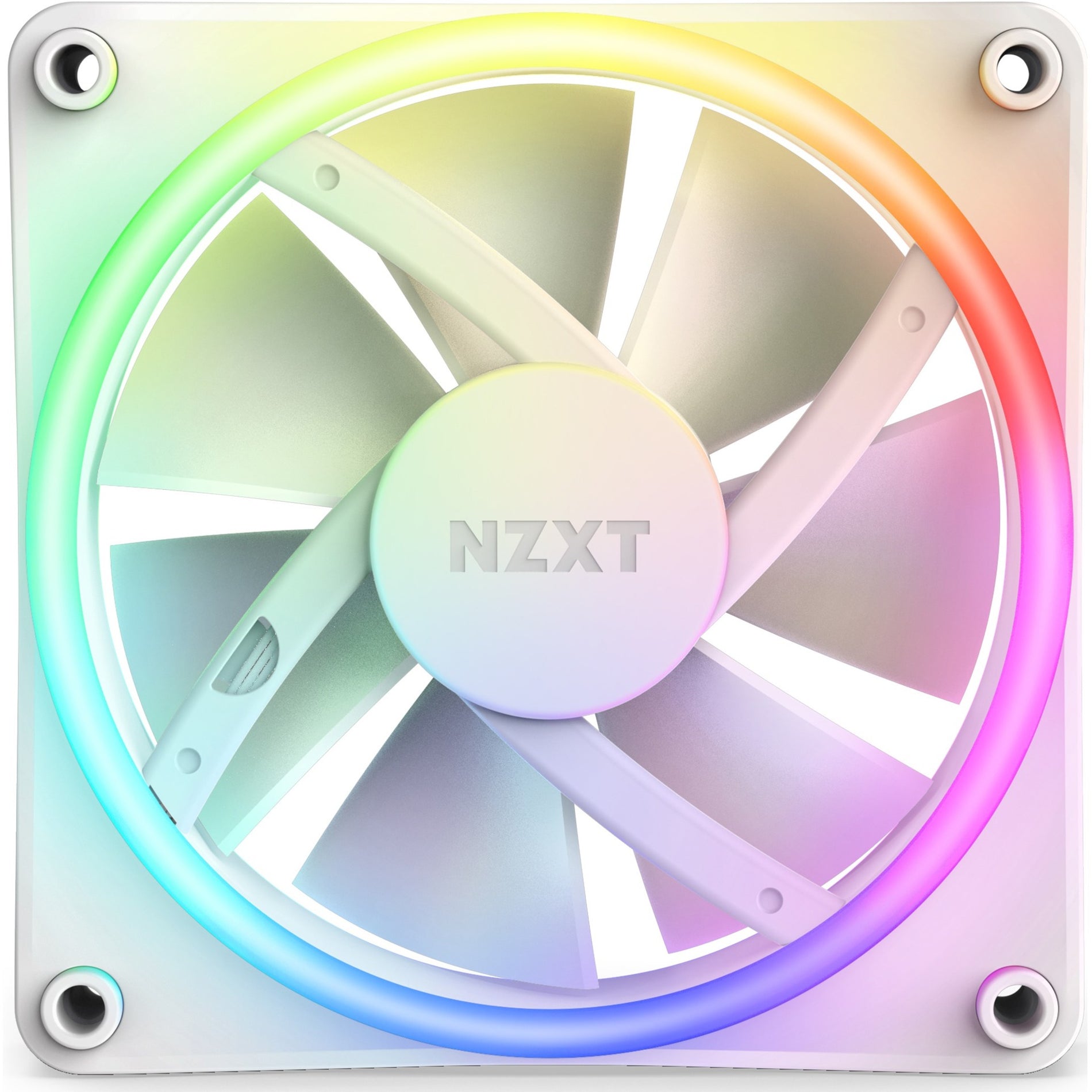 NZXT RF-D12SF-W1 F120 RGB DUO Cooling Fan, White, Fluid Dynamic Bearing, 1800 rpm, 363.4 gal/min