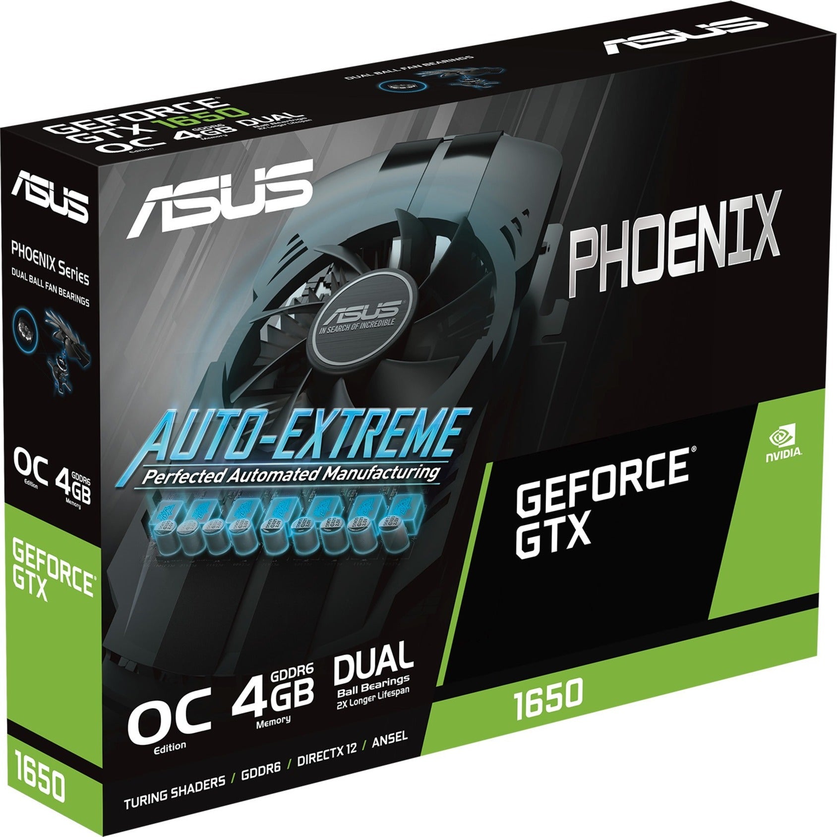Asus PH-GTX1650-O4GD6-P-V2 Phoenix GeForce GTX 1650 OC Edition 4GB GDDR6 Graphic Card, 128-bit, HDMI, DVI, DisplayPort, PCI Express 3.0