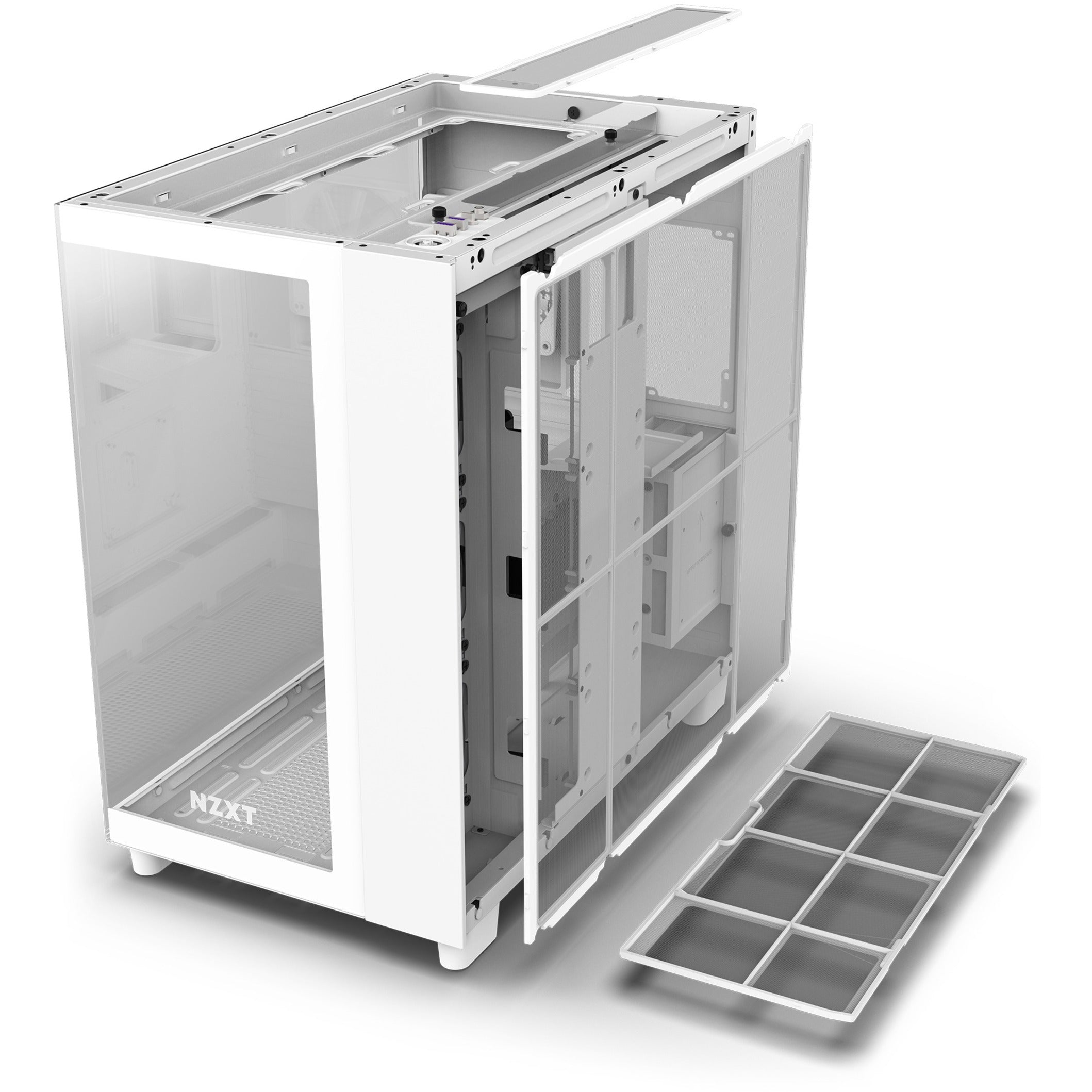 NZXT H9 Elite Dual-Chamber ATX Mid-Tower PC Case - White With RGB Fans