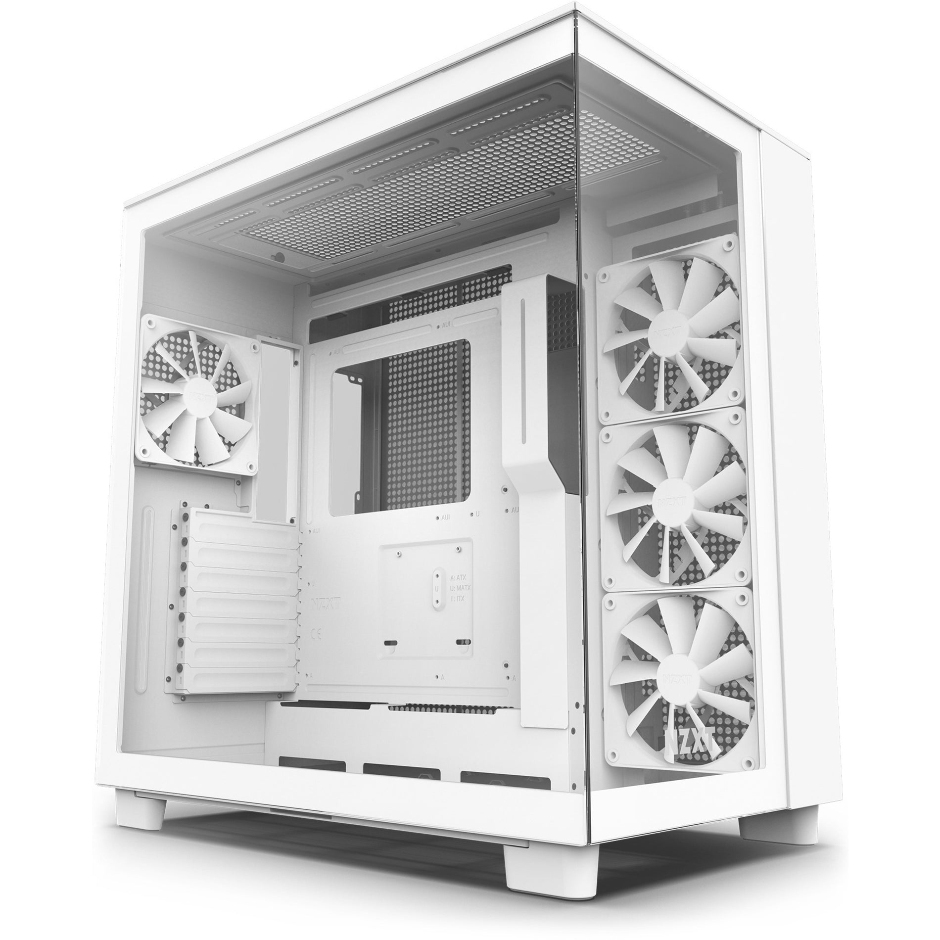 NZXT CM-H91FW-01 H9 Flow Dual-Chamber Mid-Tower Airflow Case, Matte White, 8 Expansion Bays, 7 Expansion Slots