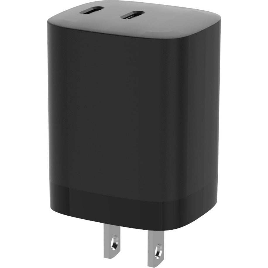 4XEM 4XRLC53835WB 35W Dual USB-C Charger - Black, Fast Charging for Smartphones, Tablets, and More